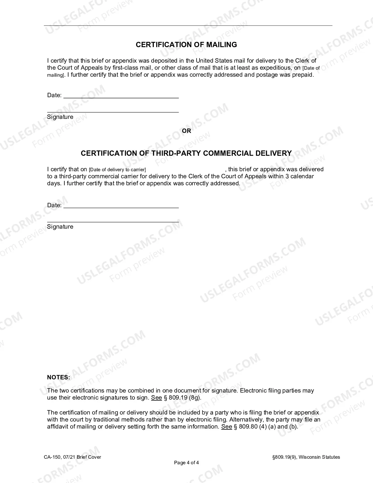 Preview Form And Length Certification (Sample And Form)