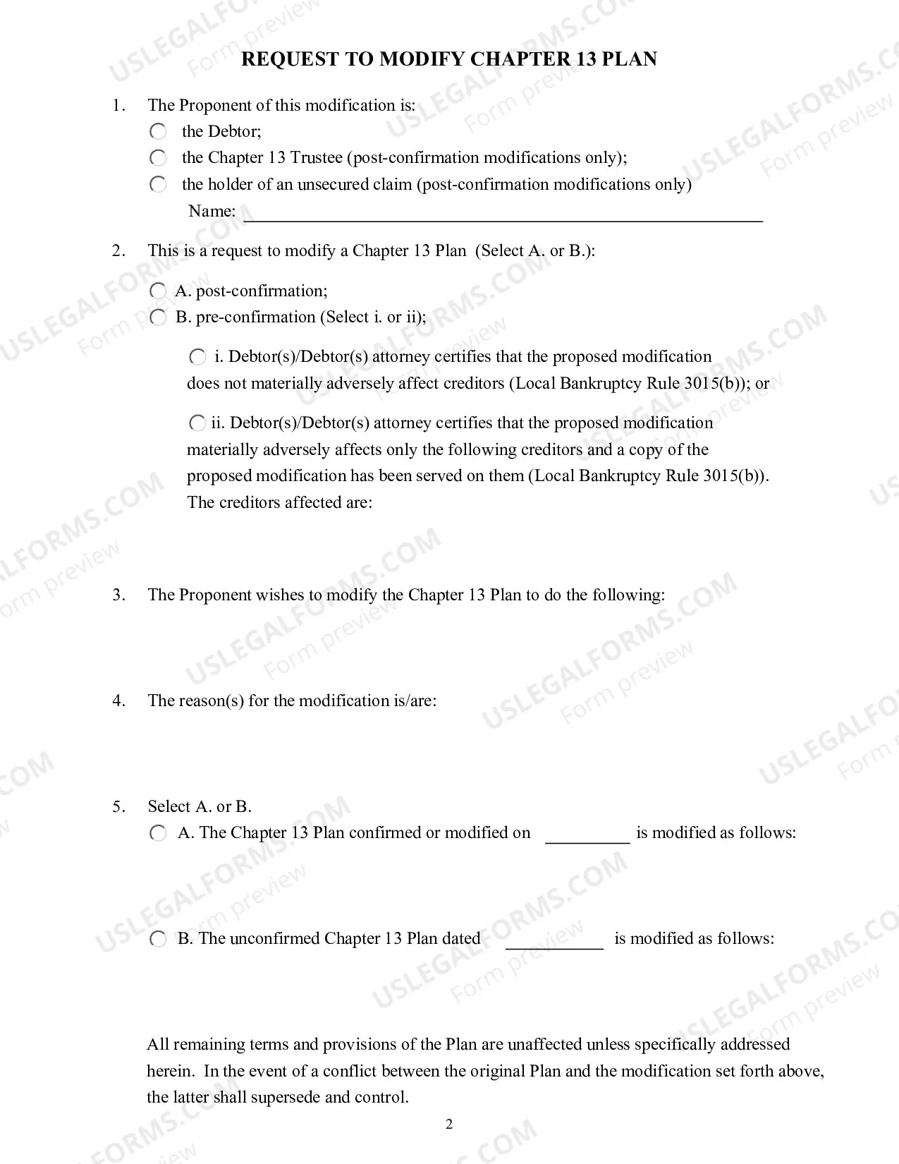 Preview Notice And Request To Modify Chapter 13 Plan
