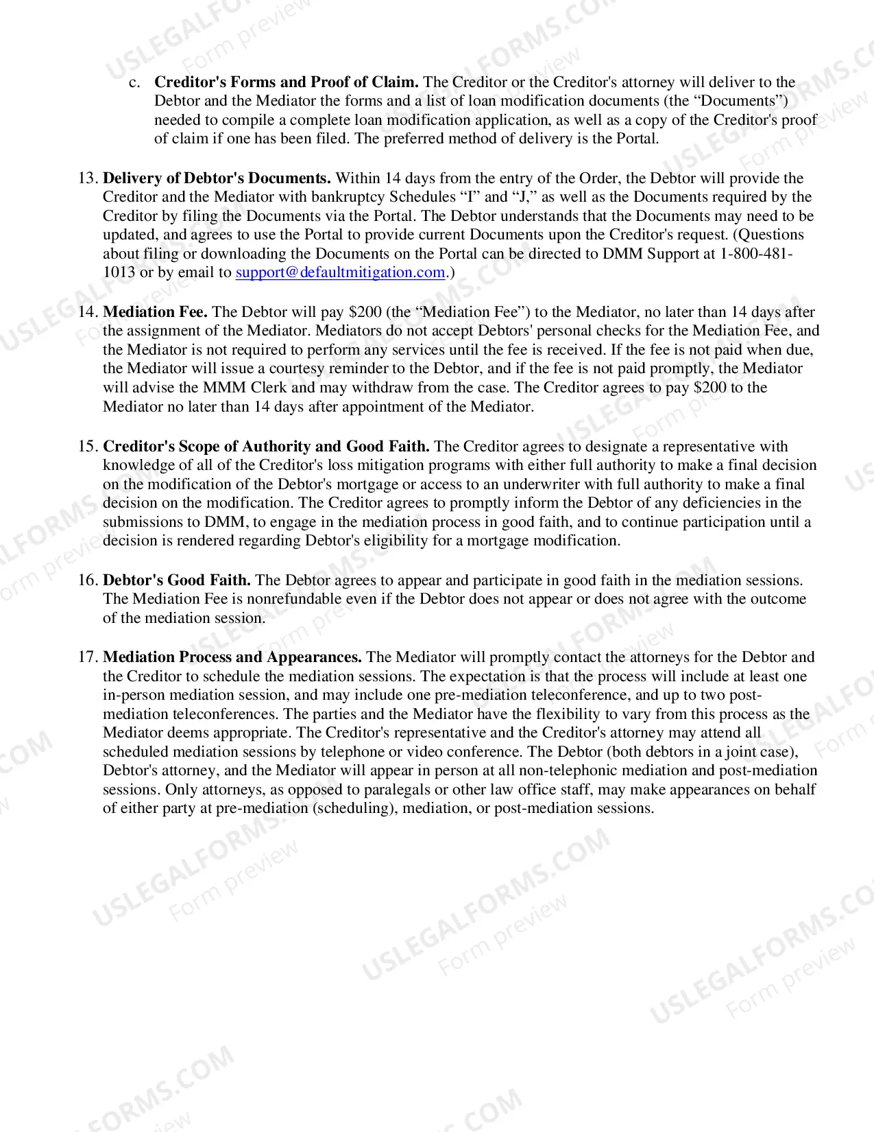 Preview Mortgage Modification Mediation--Motion to Participate
