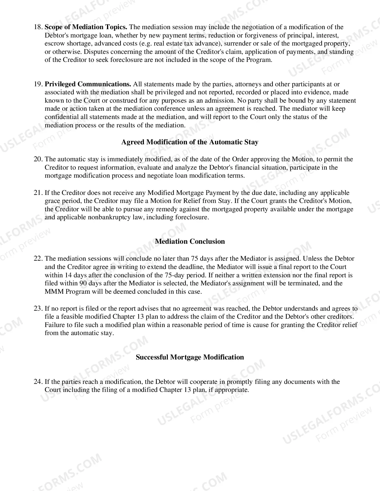Preview Mortgage Modification Mediation--Motion to Participate