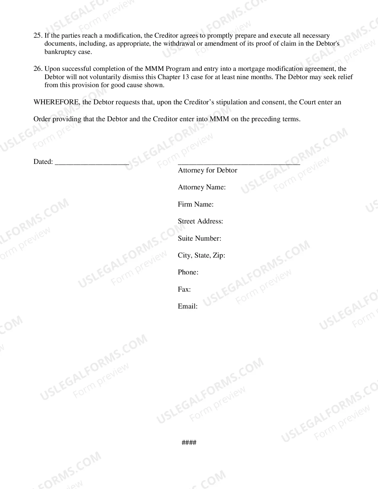 Preview Mortgage Modification Mediation--Motion to Participate
