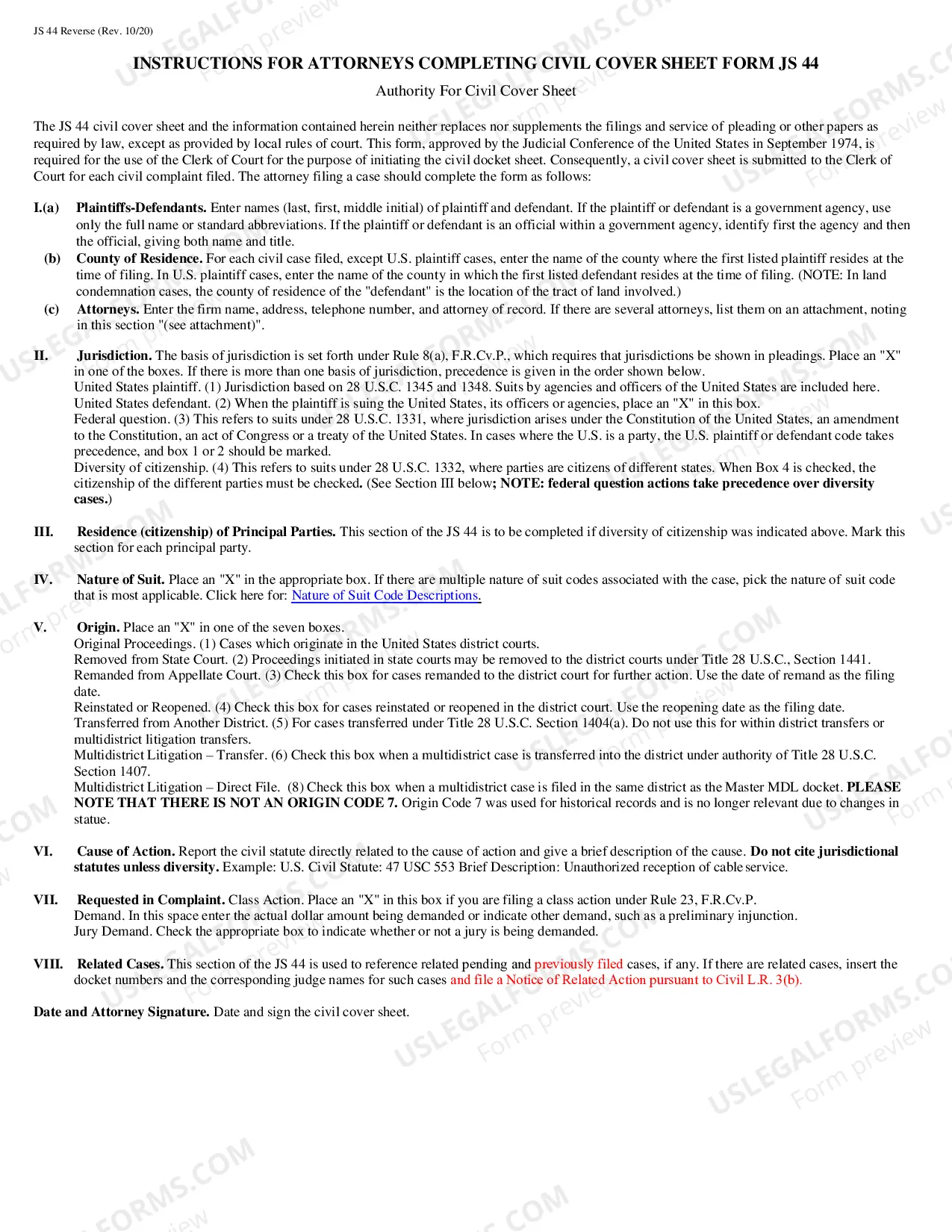 Preview Civil Cover Sheet
