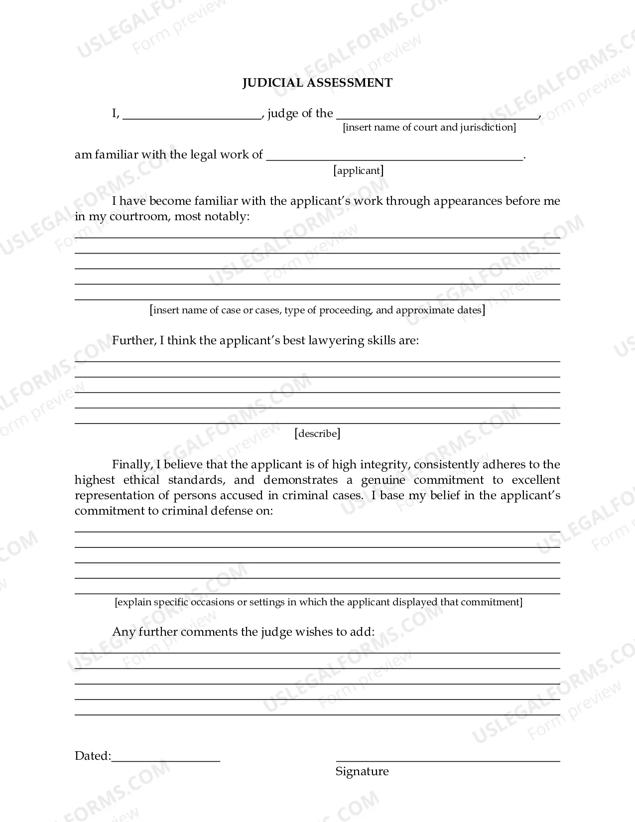 Preview Criminal Appointment Application