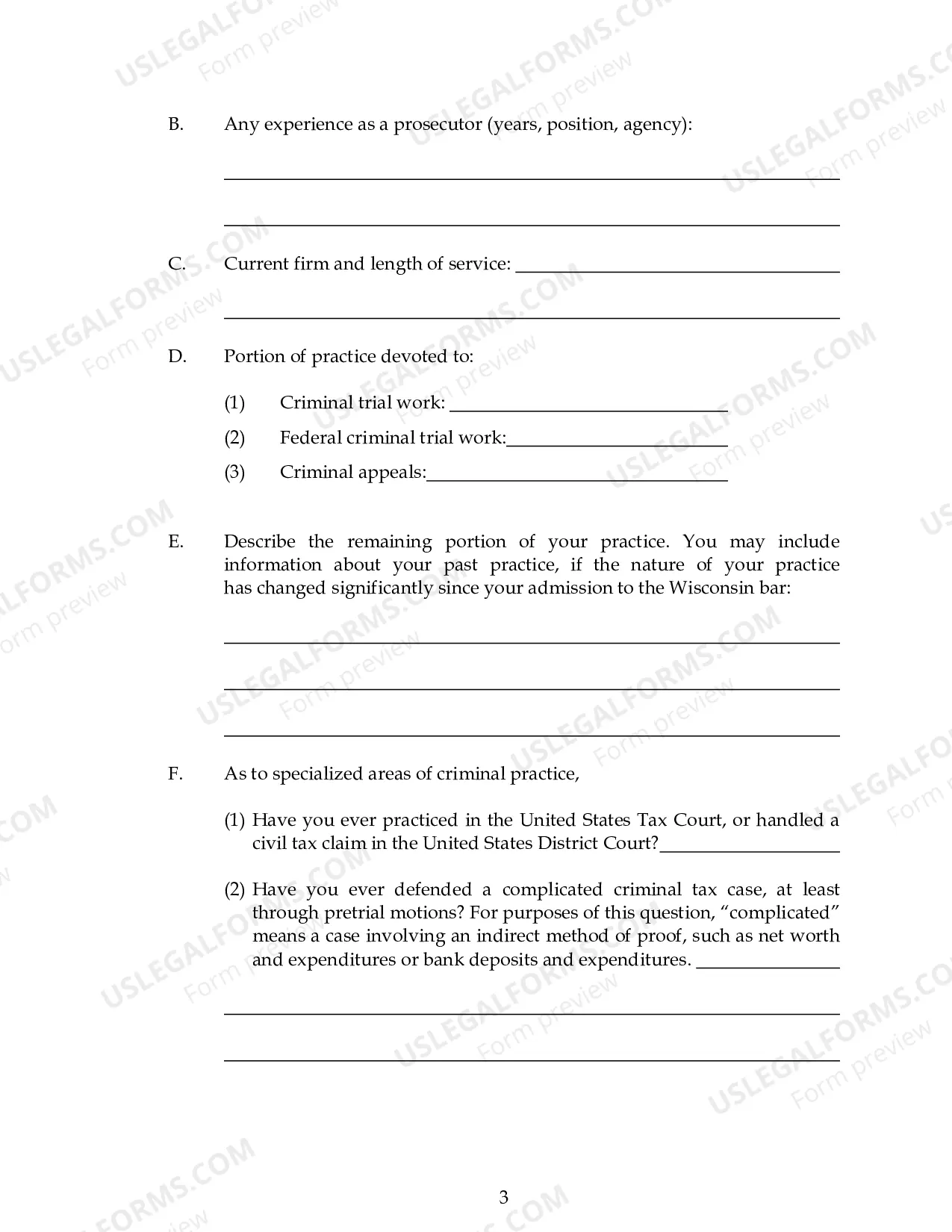 Preview Criminal Appointment Application