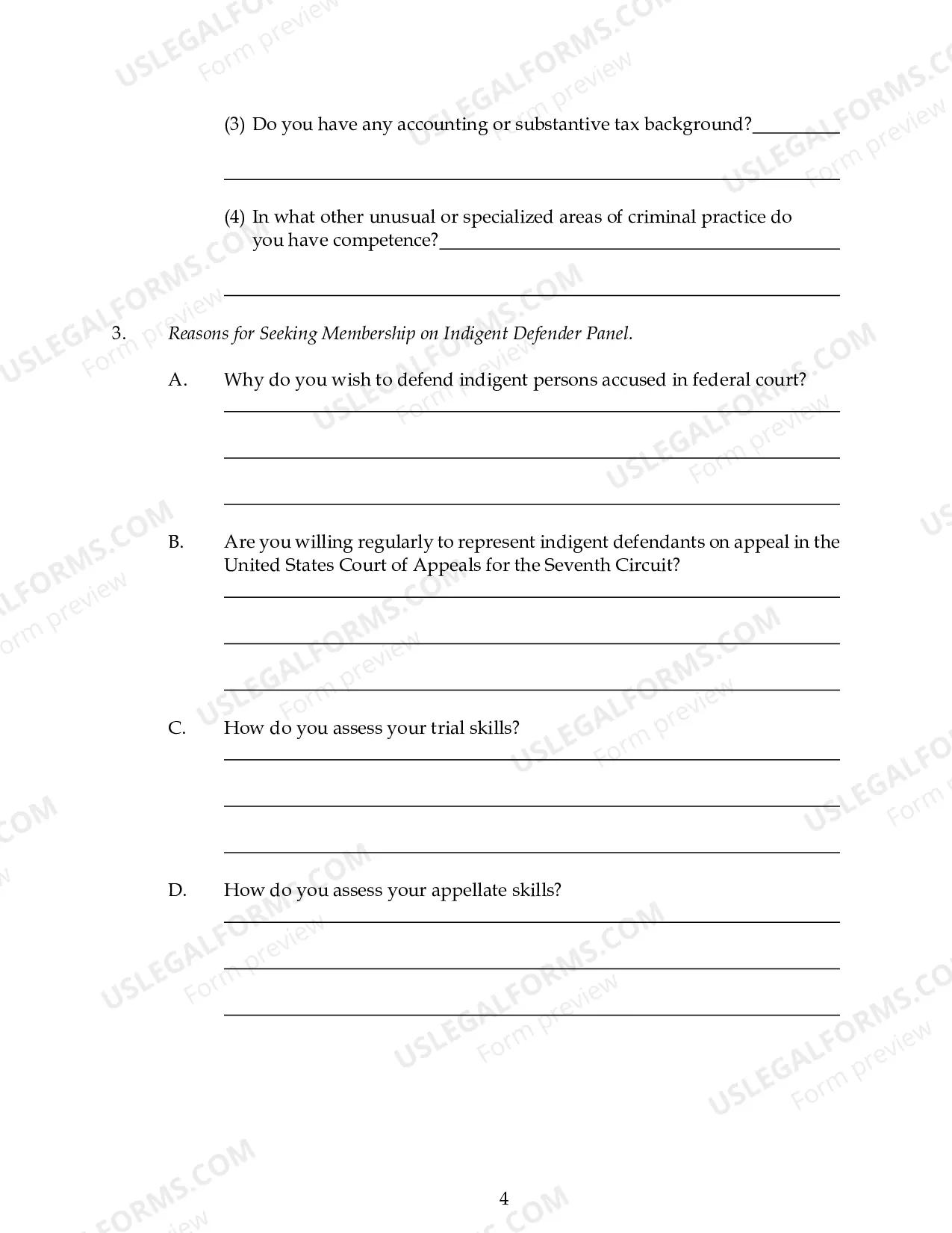 Preview Criminal Appointment Application