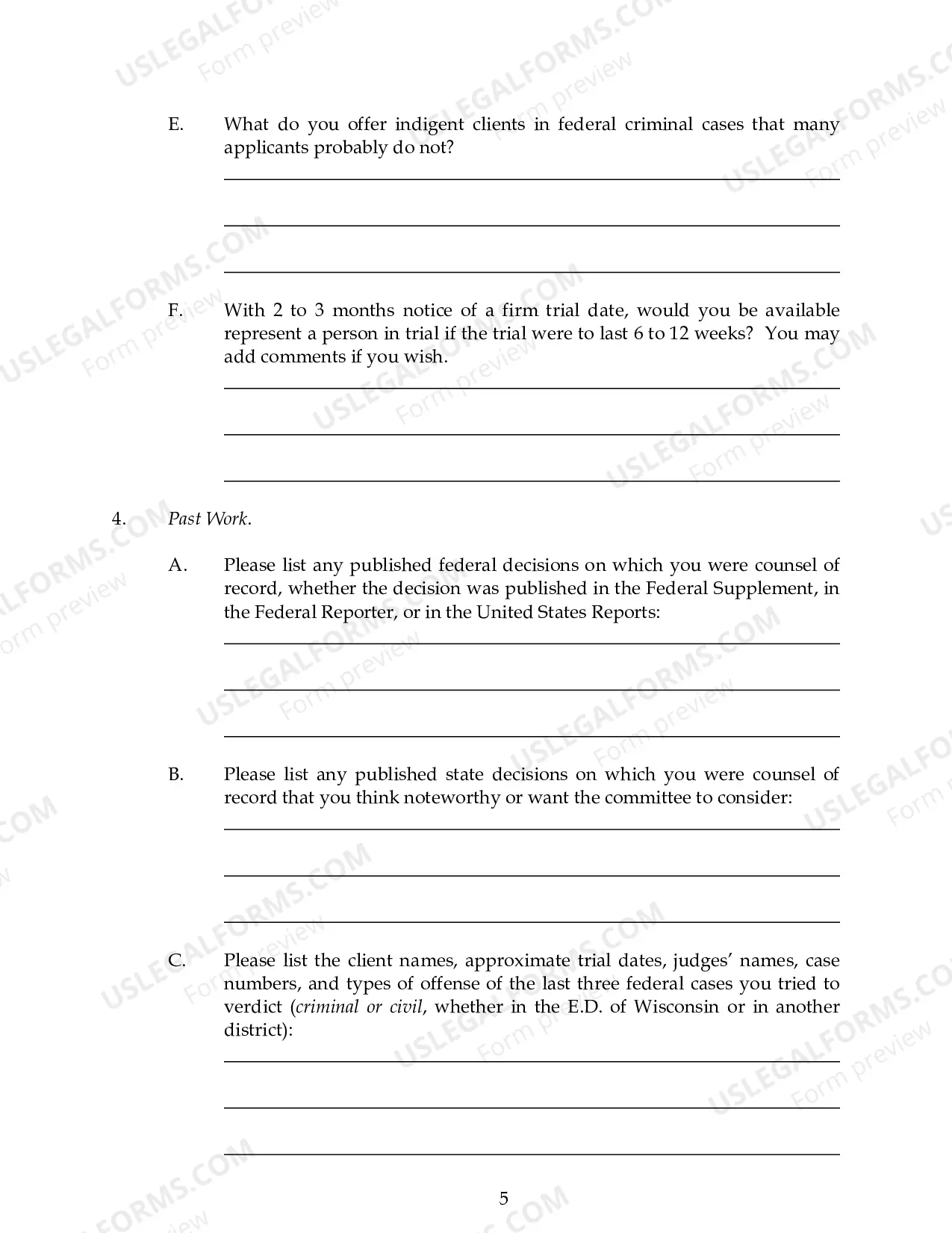Preview Criminal Appointment Application