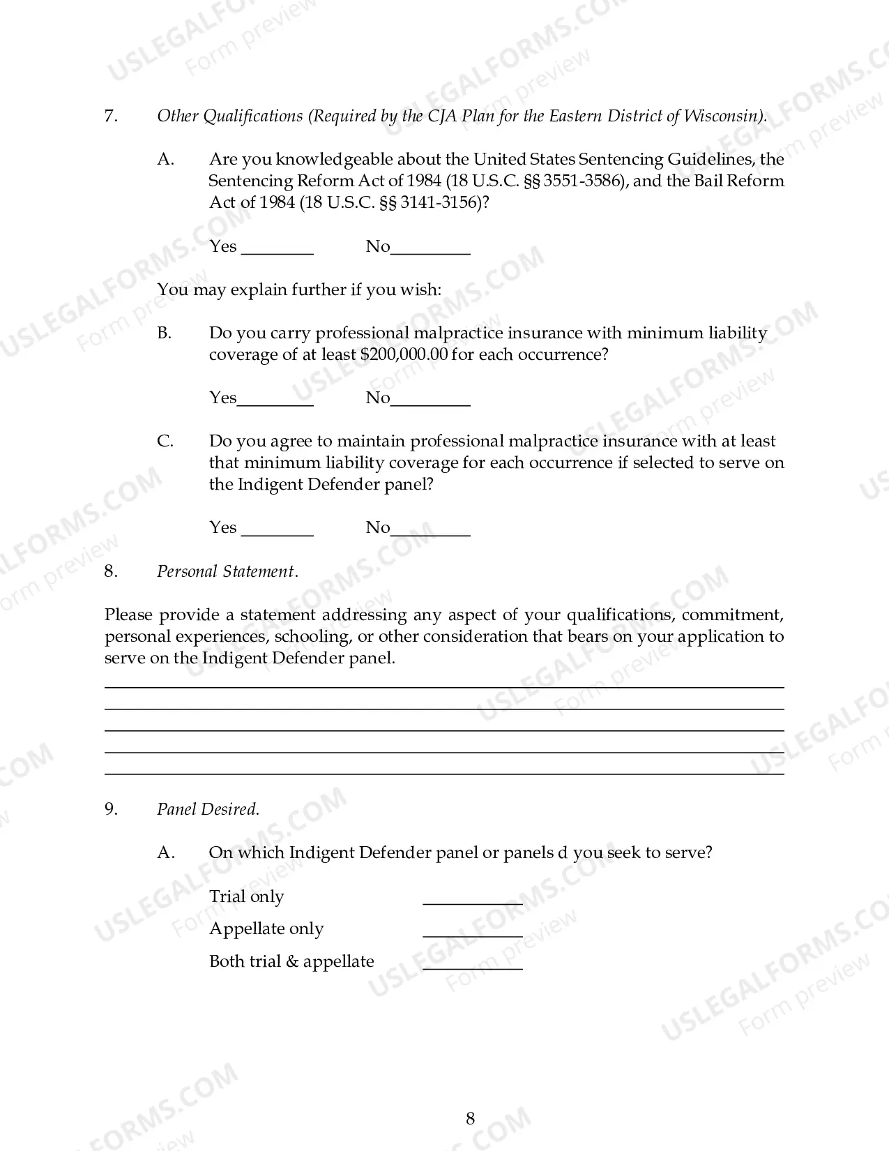 Preview Criminal Appointment Application