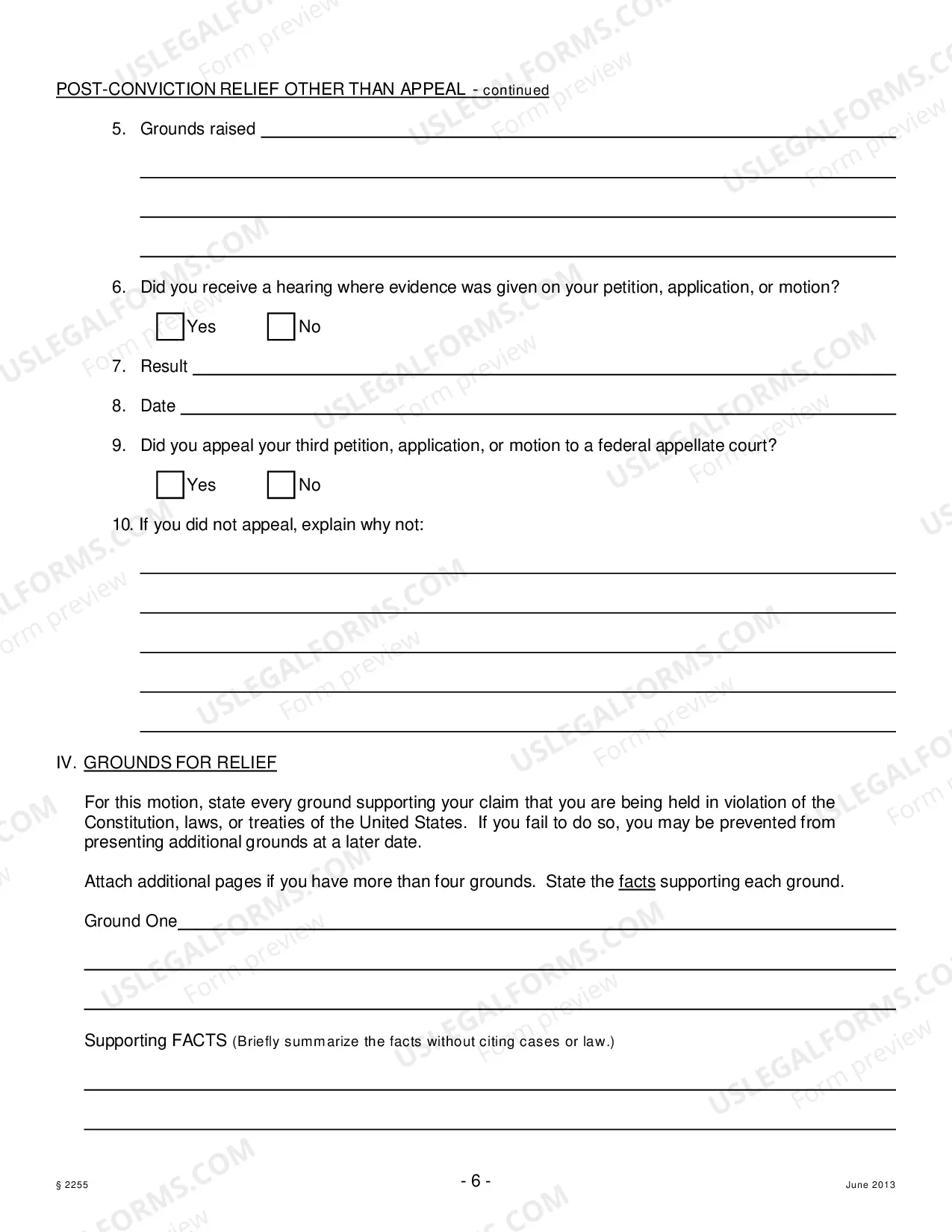 Preview Motion to Vacate, Set Aside, or Correct a Sentence - 2255 Motion