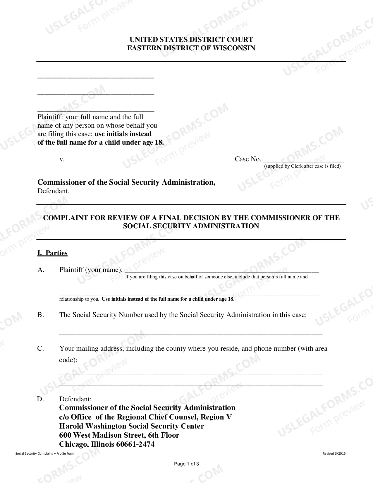 Preview Social Security Complaint