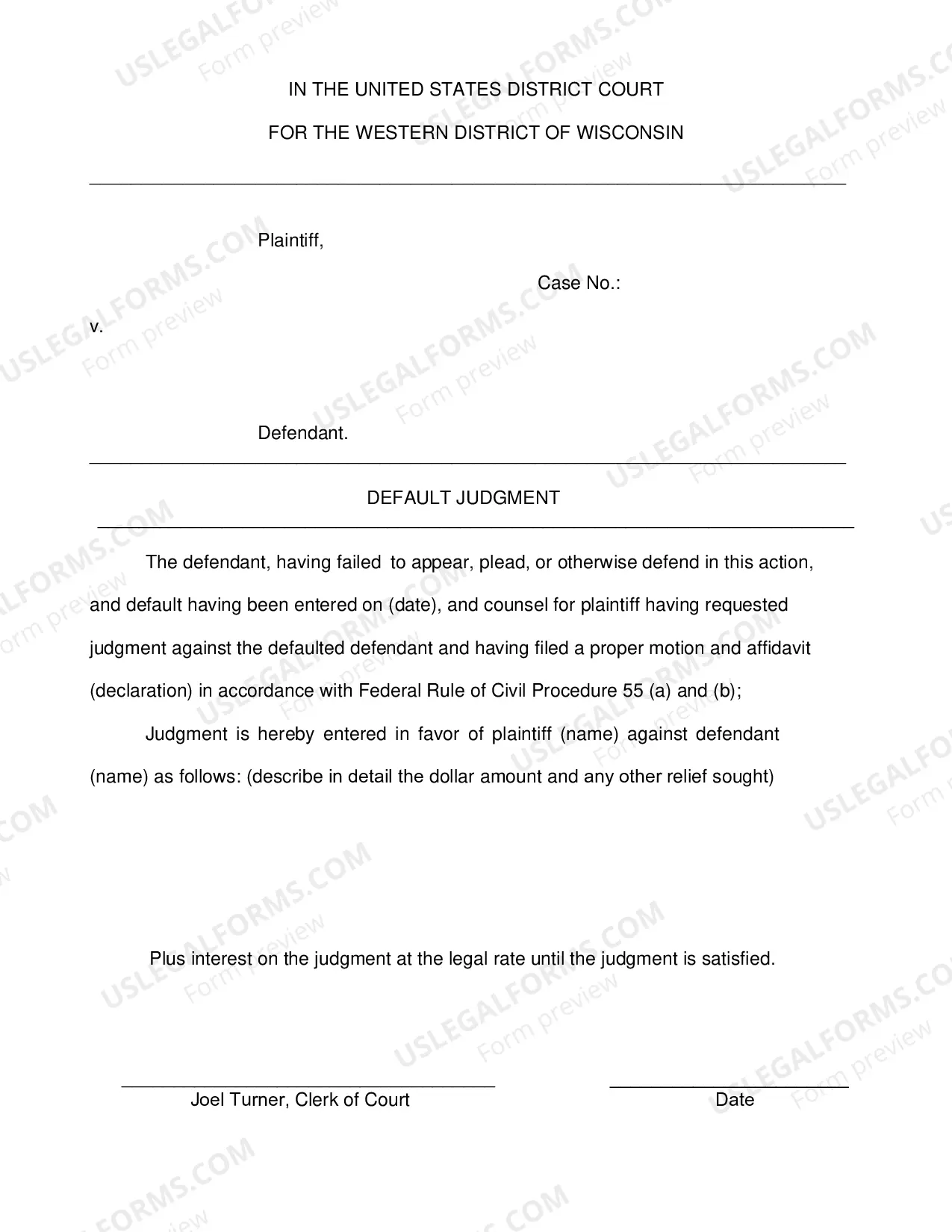 Preview Default Judgment