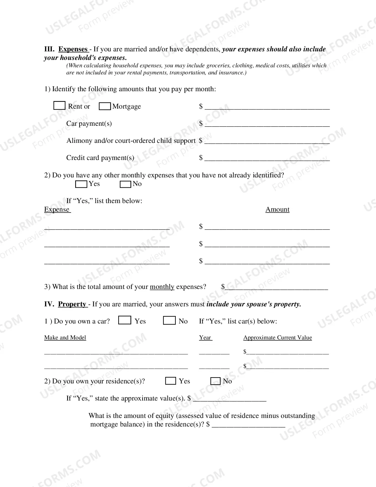 Preview Petition and Affidavit to Proceed Without Prepayment of Fees