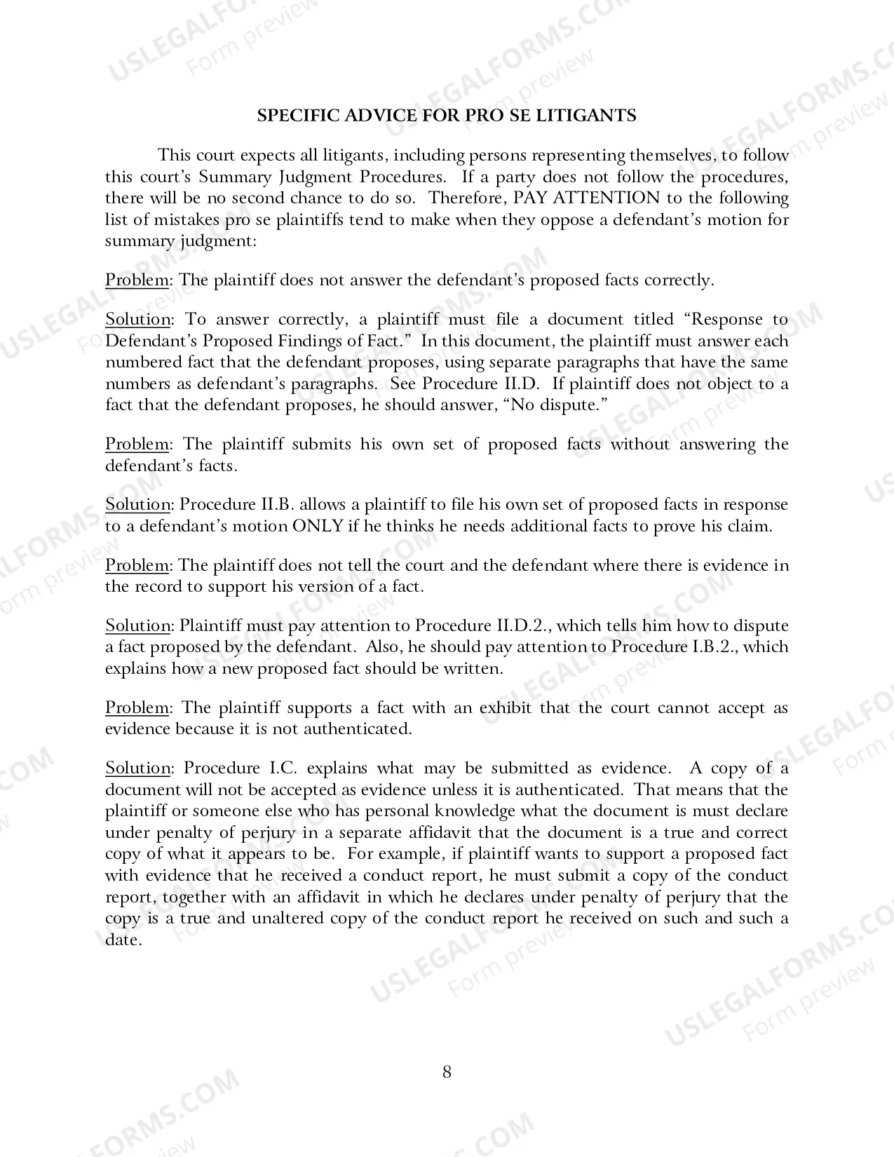 Preview Summary Judgment Procedure in Cases Assigned to Judge William M. Conley
