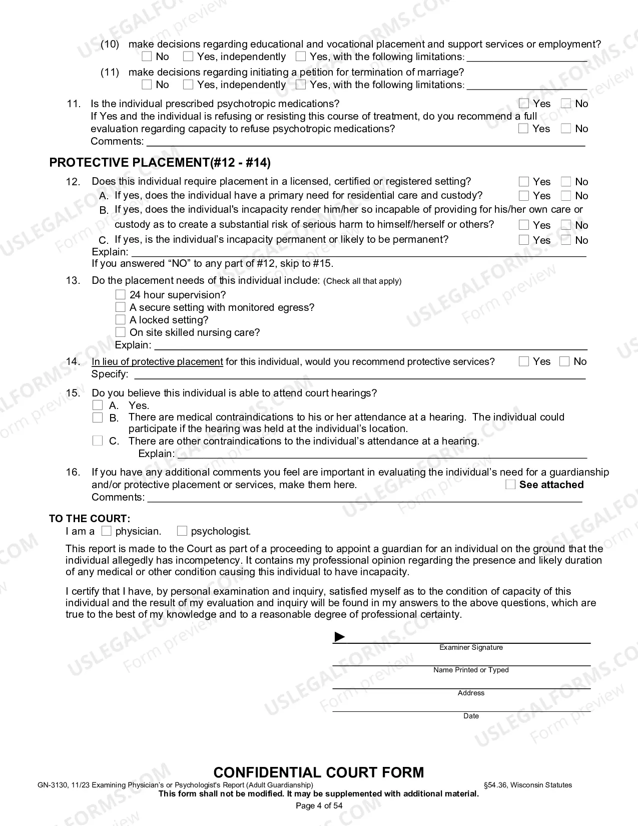 Preview Examining Physicians Or Psychologists Report