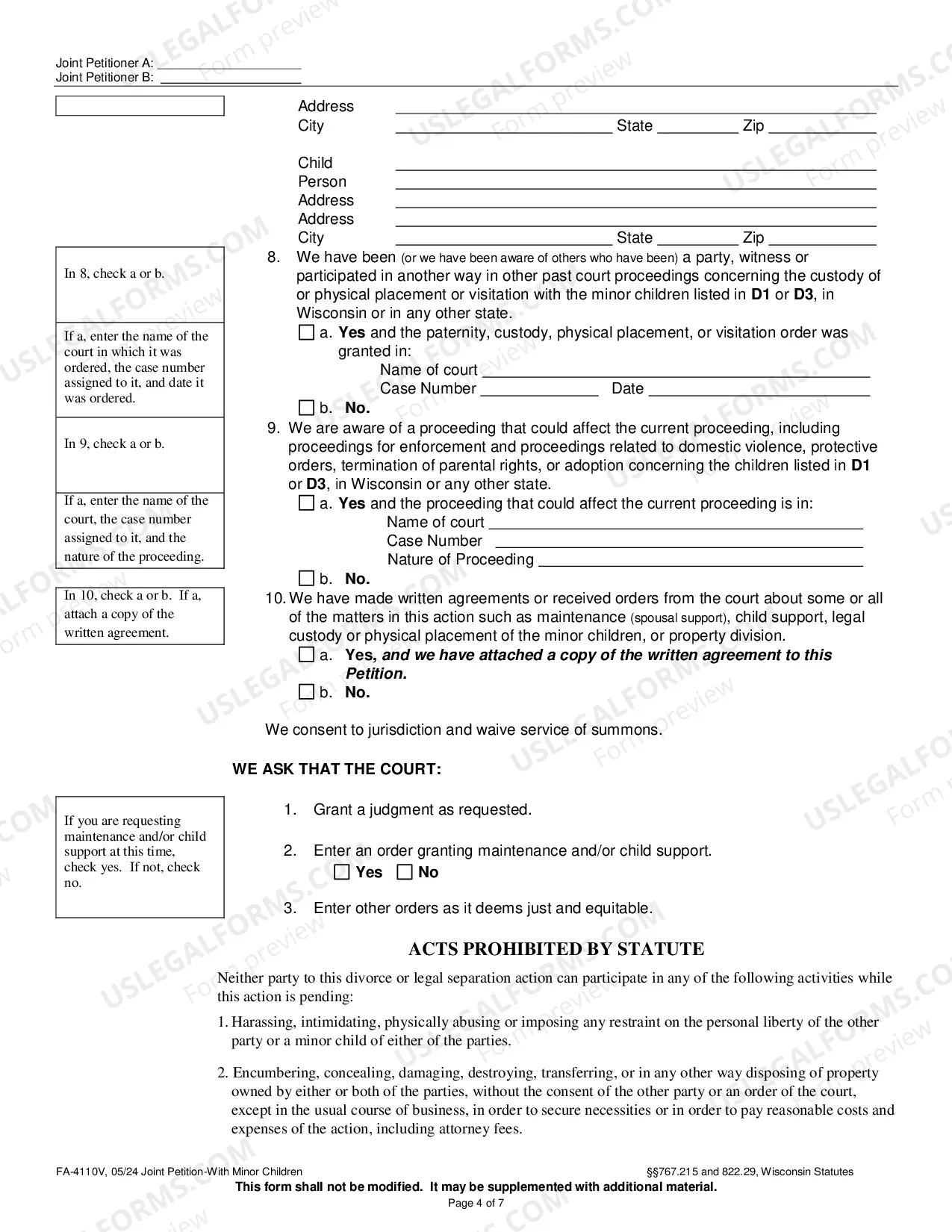Preview Joint Petition with Minor Children