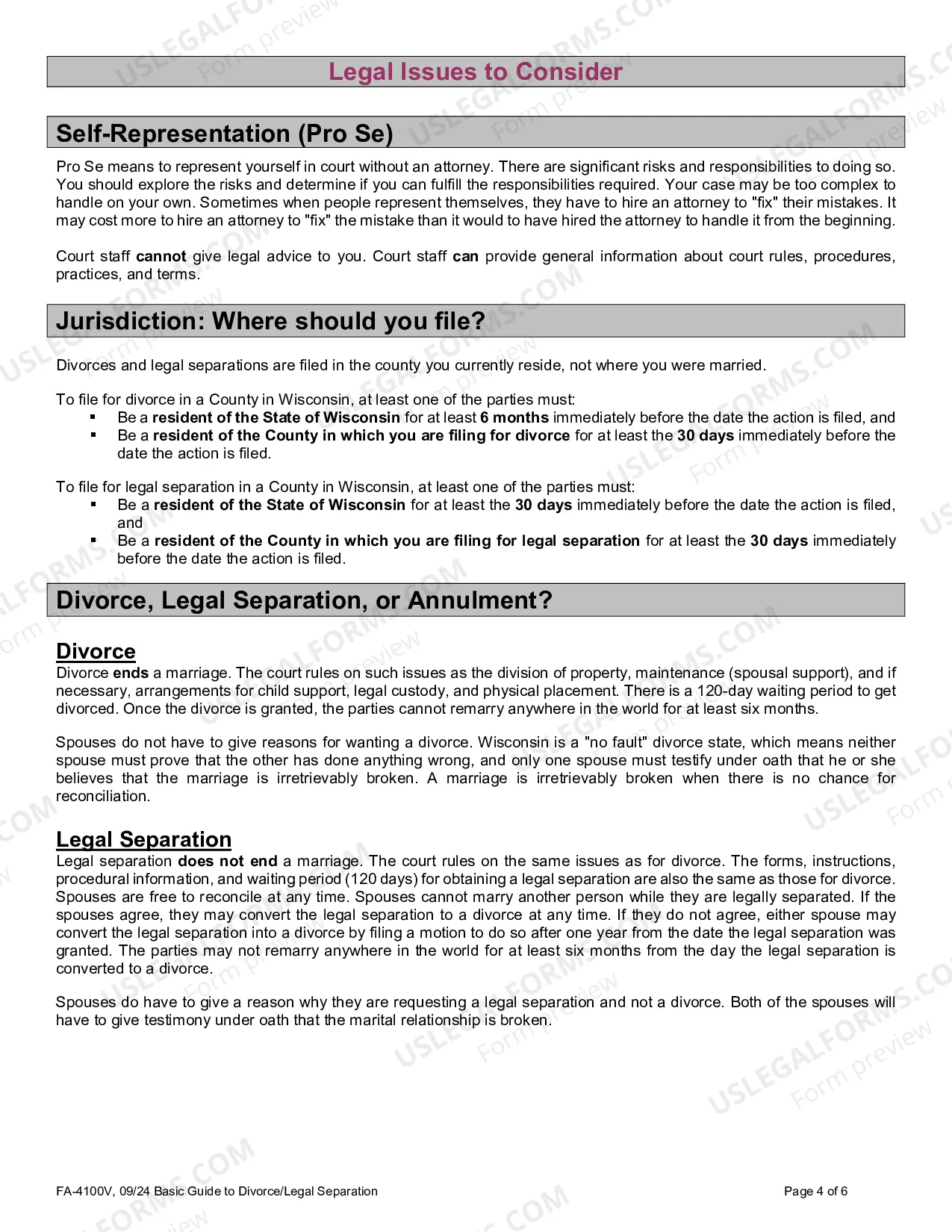 Preview Basic Guide to Divorce - Generic Version