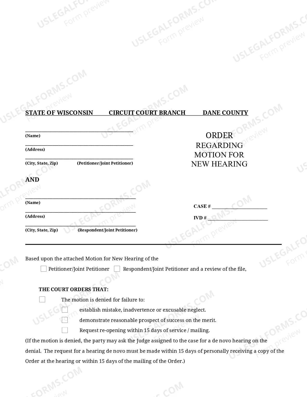 Preview Motion and Order to Reopen Hearing