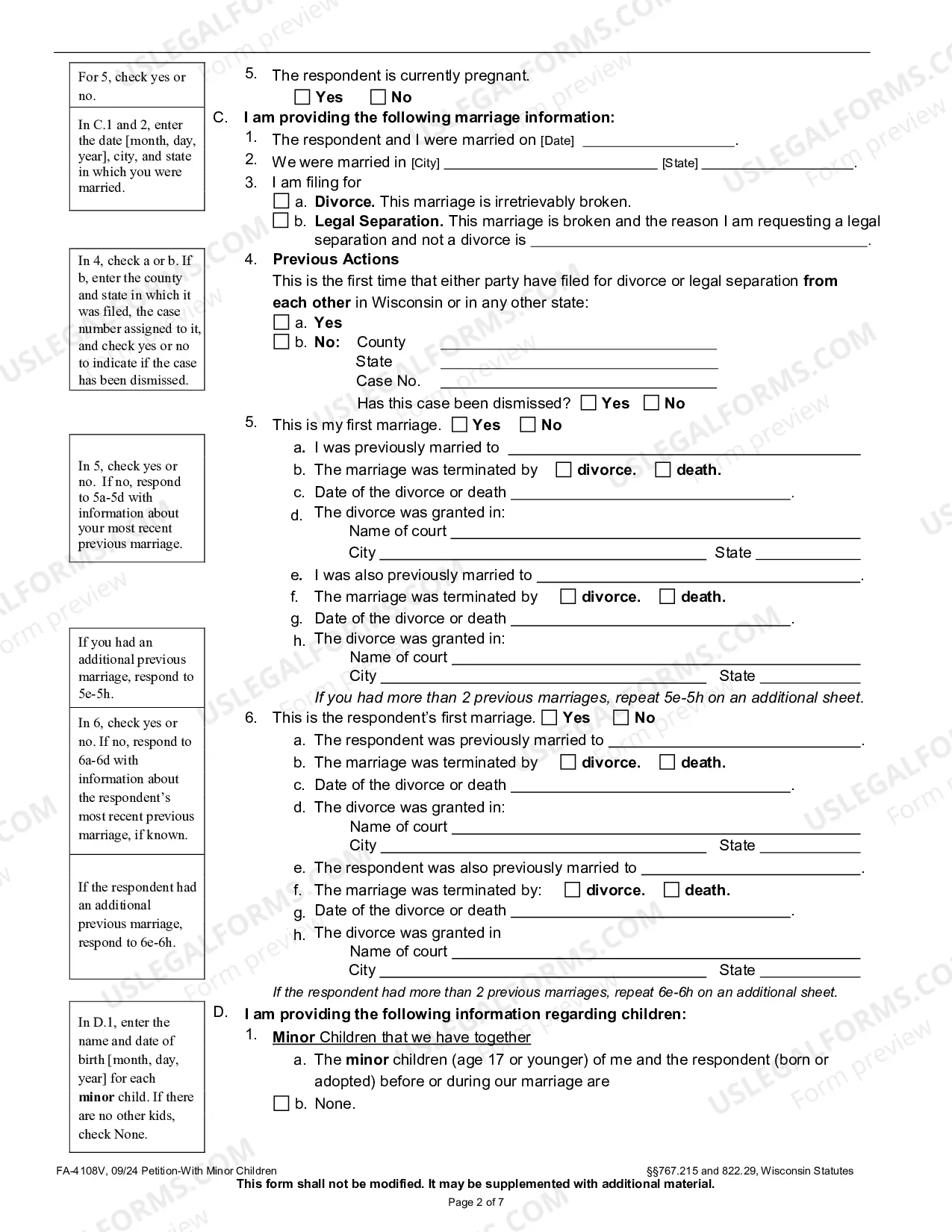 Preview Petition with Minor Children