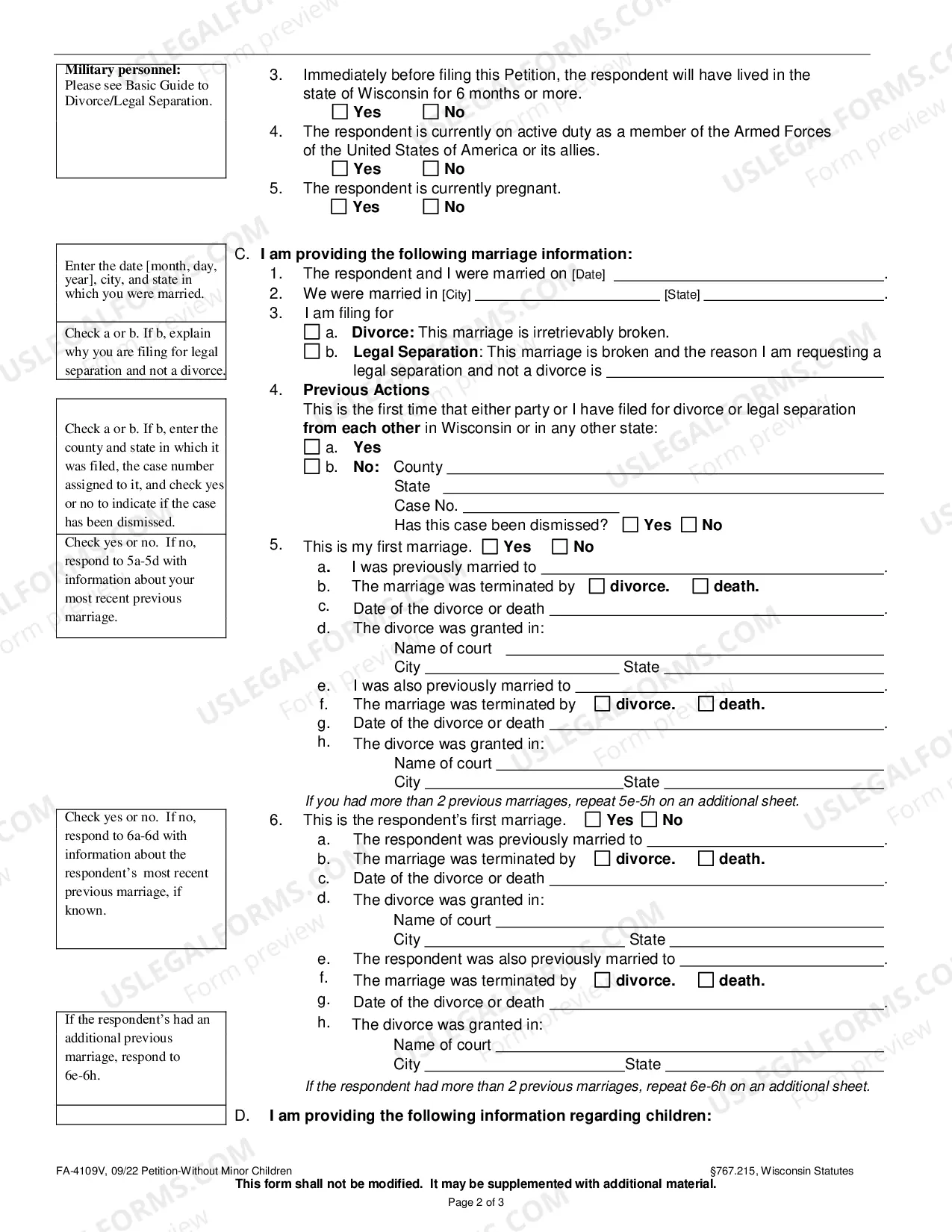 Preview Petition without Minor Children