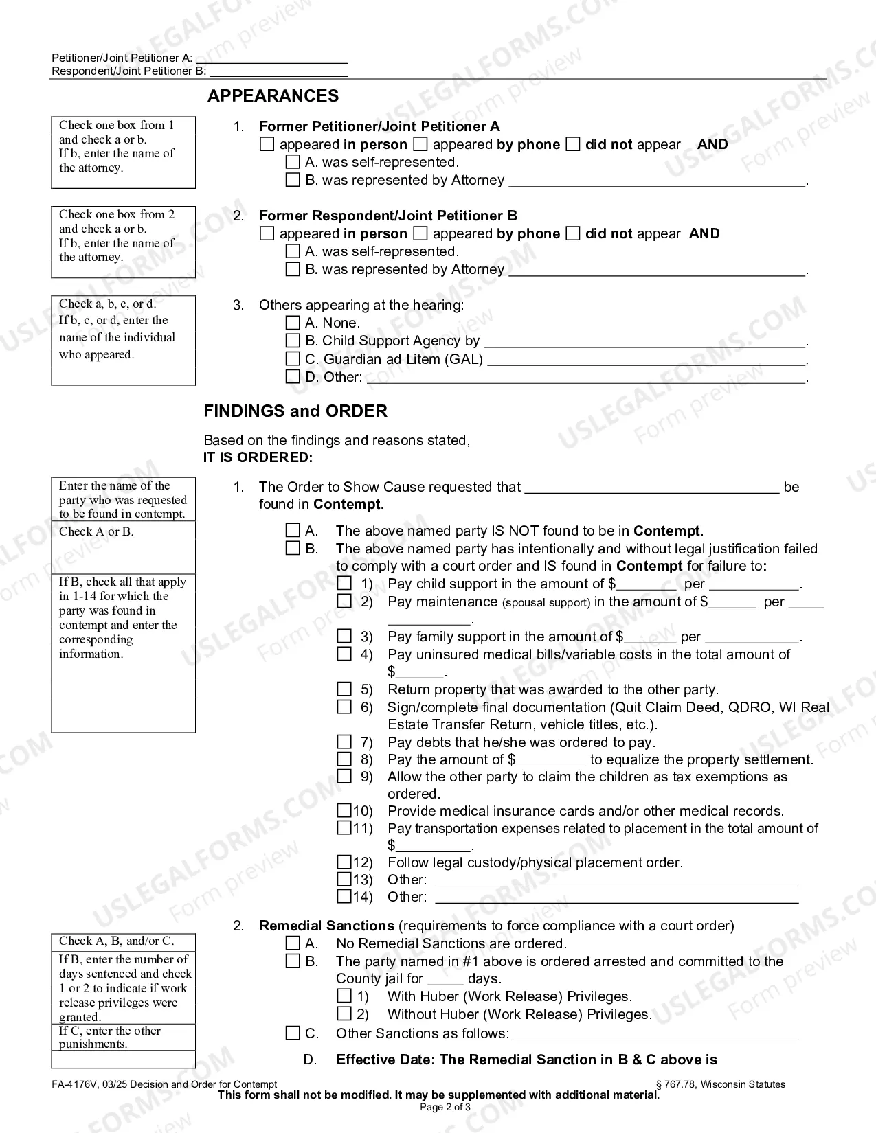 Preview Decision and Order for Contempt