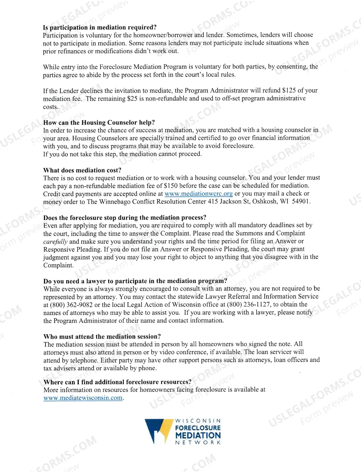 Preview Foreclosure Mediation Program Application(Calumet Circuit Court)