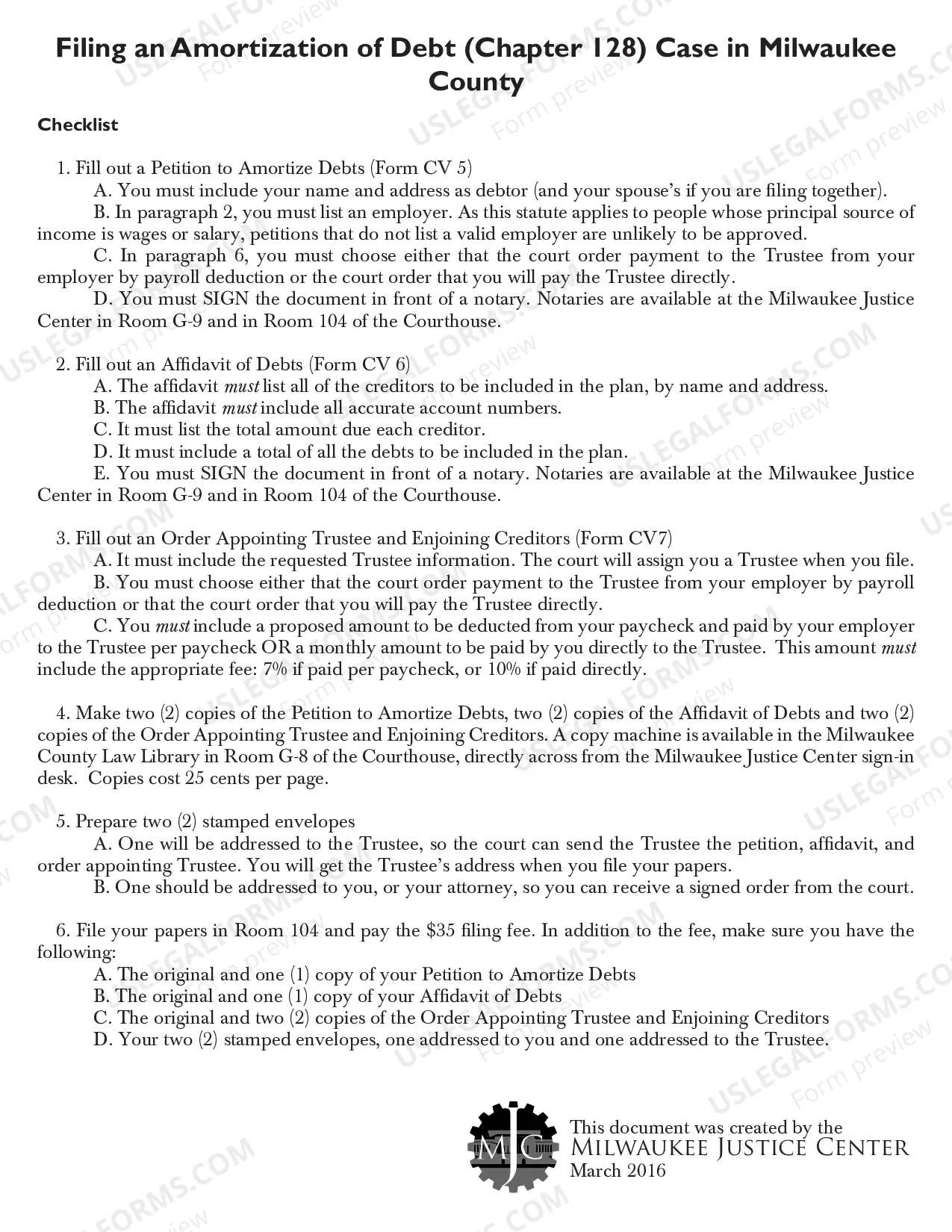 Preview Guide to Filing Chapter 128(from Milwaukee Justice Center)