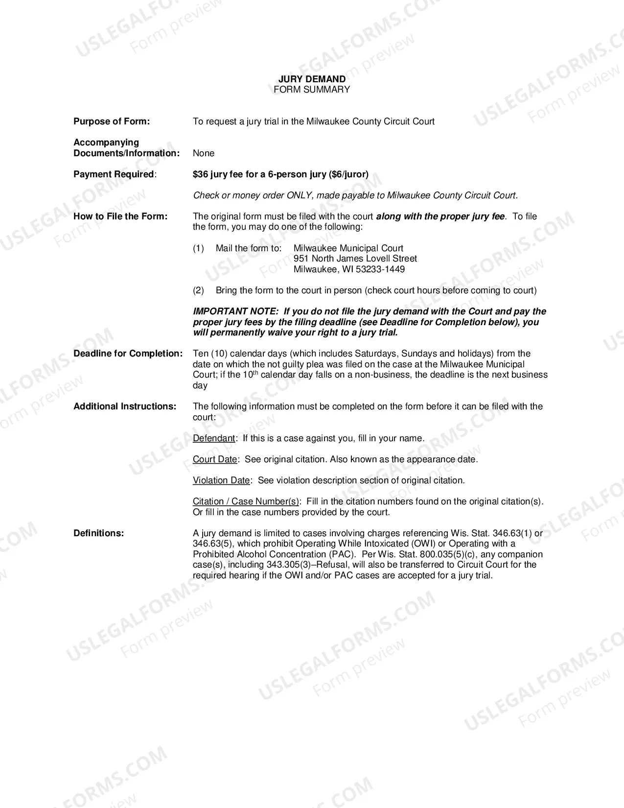 Preview Jury Demand