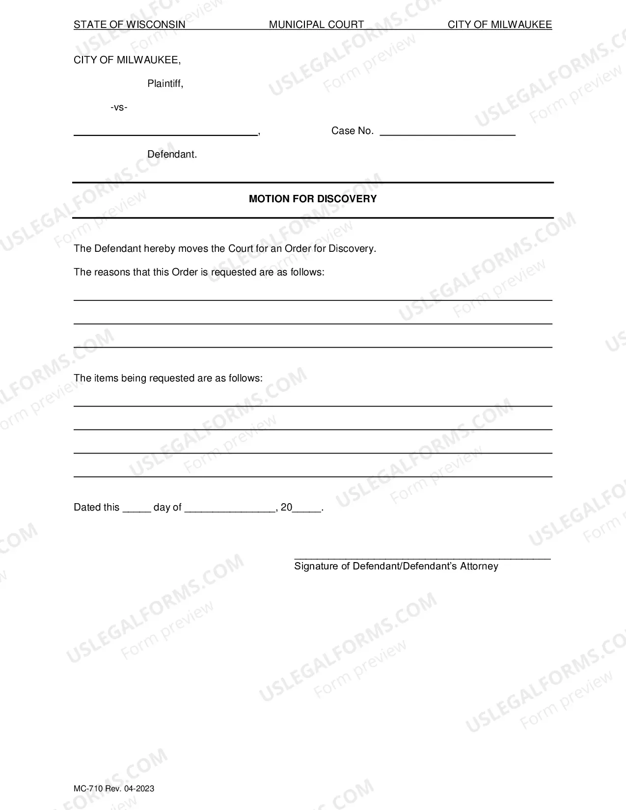 Preview Motion for Discovery