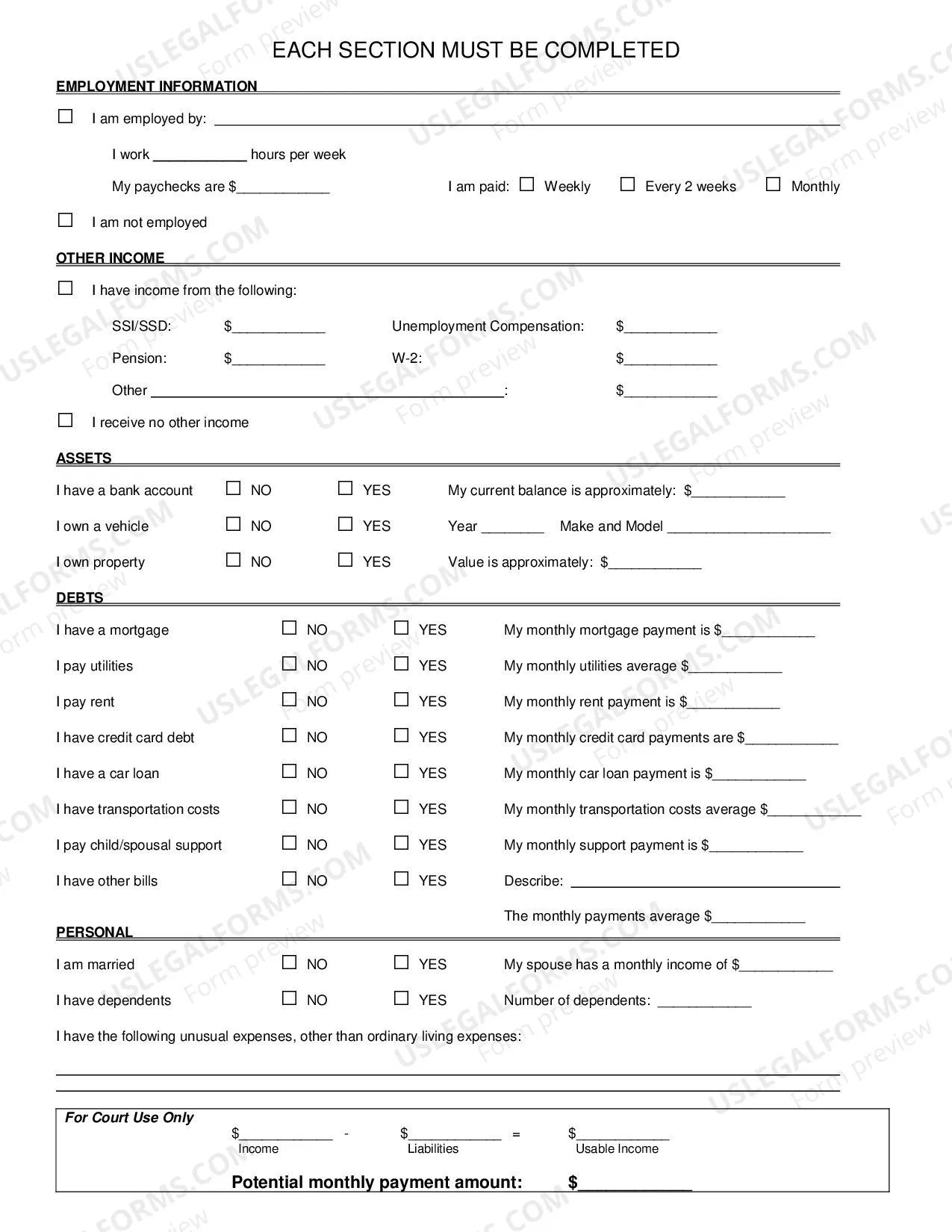 Preview Request For Installment Plan - Financial Hardship