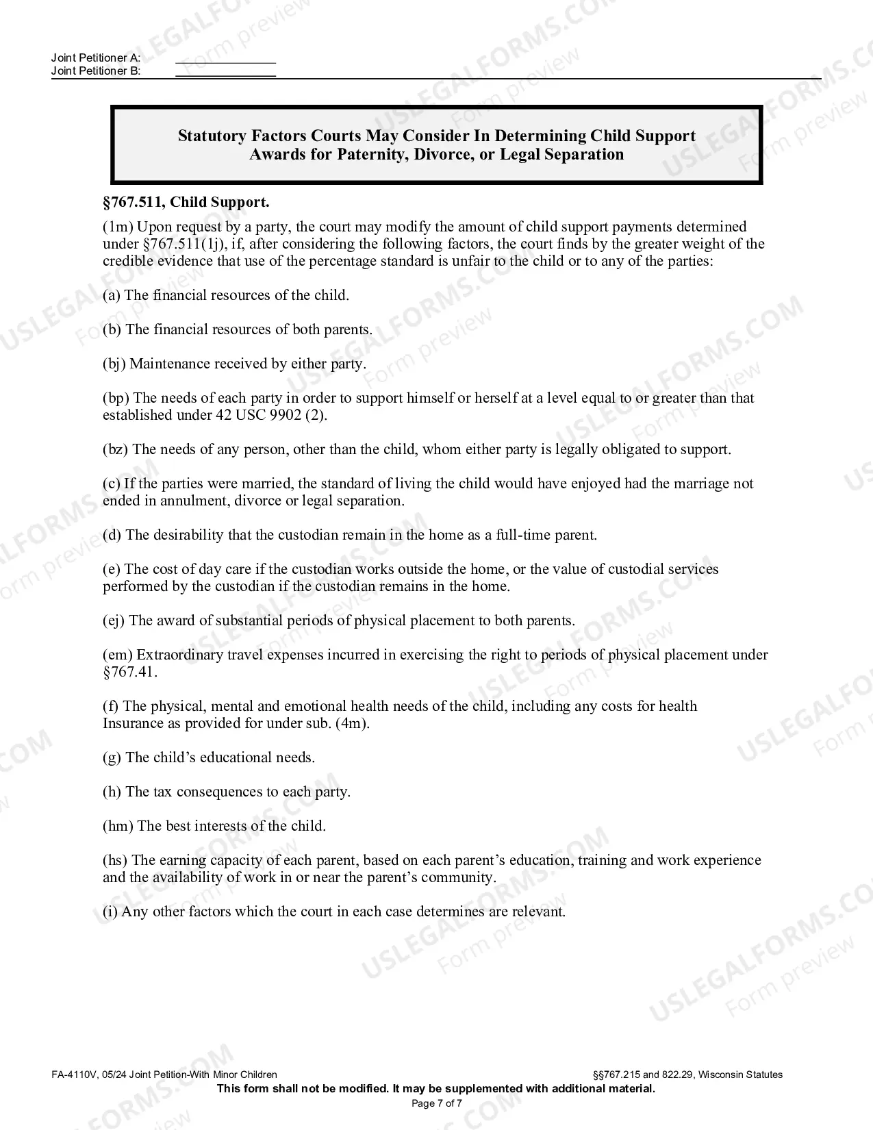 Preview Joint Petition (Pro-Se)
