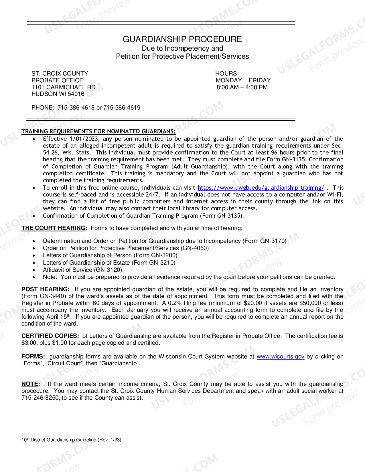 Preview Guardianship Procedure - Due to Incompetency and Petition for Protective Placement / Services