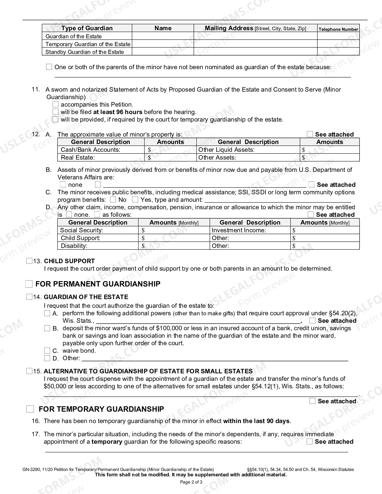 Preview Temporary Minor Guardianship