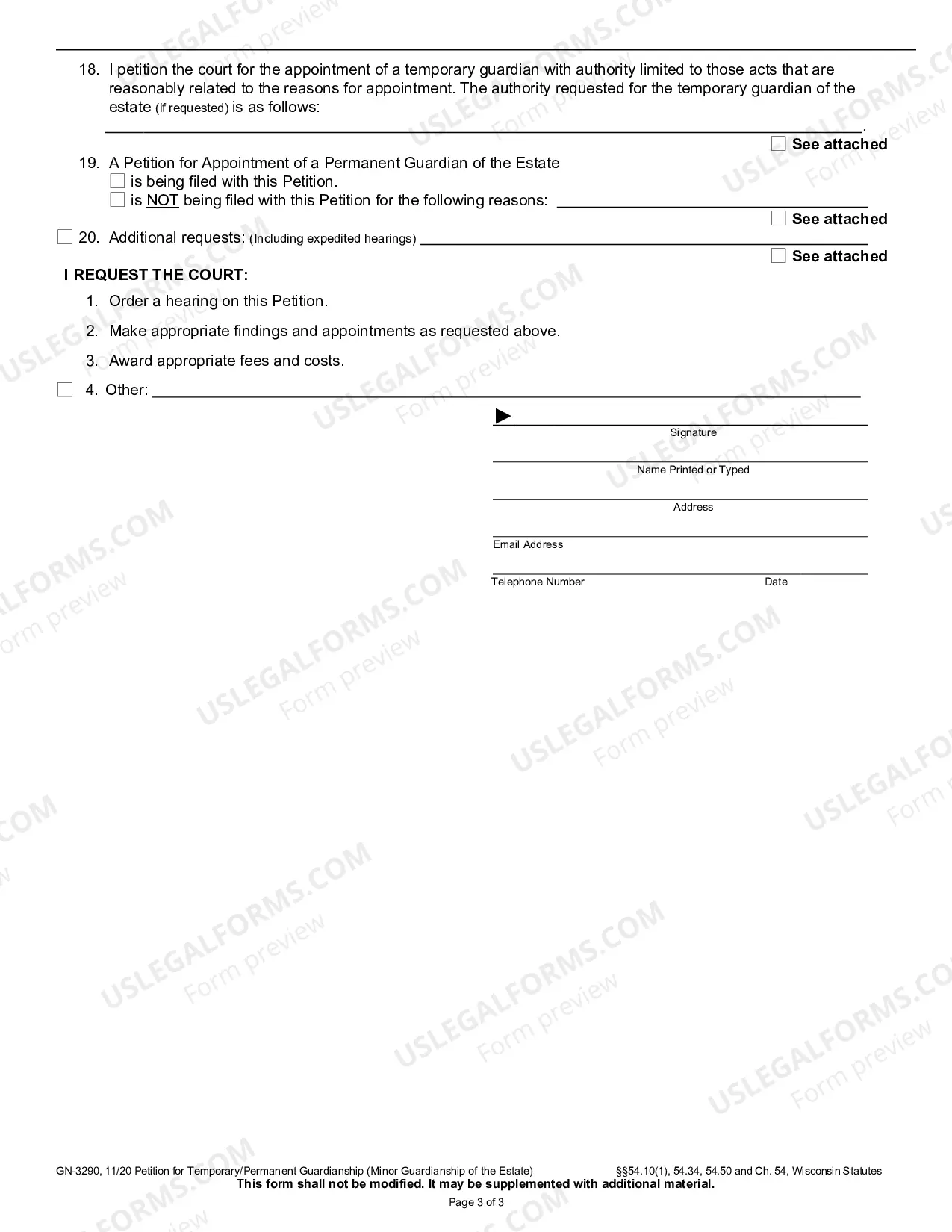 Preview Temporary Minor Guardianship