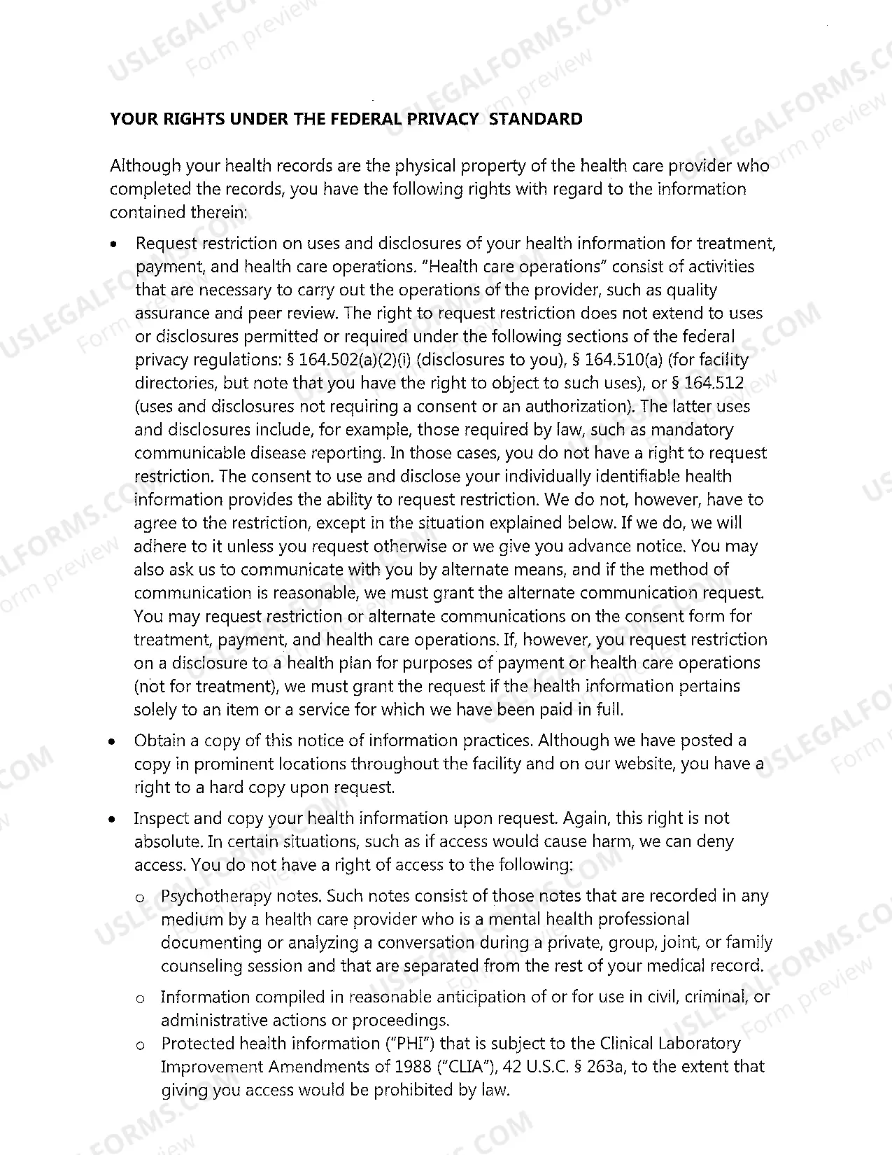Preview Notice of Privacy Practices