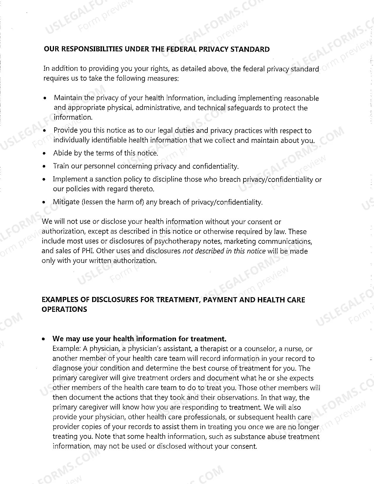 Preview Notice of Privacy Practices