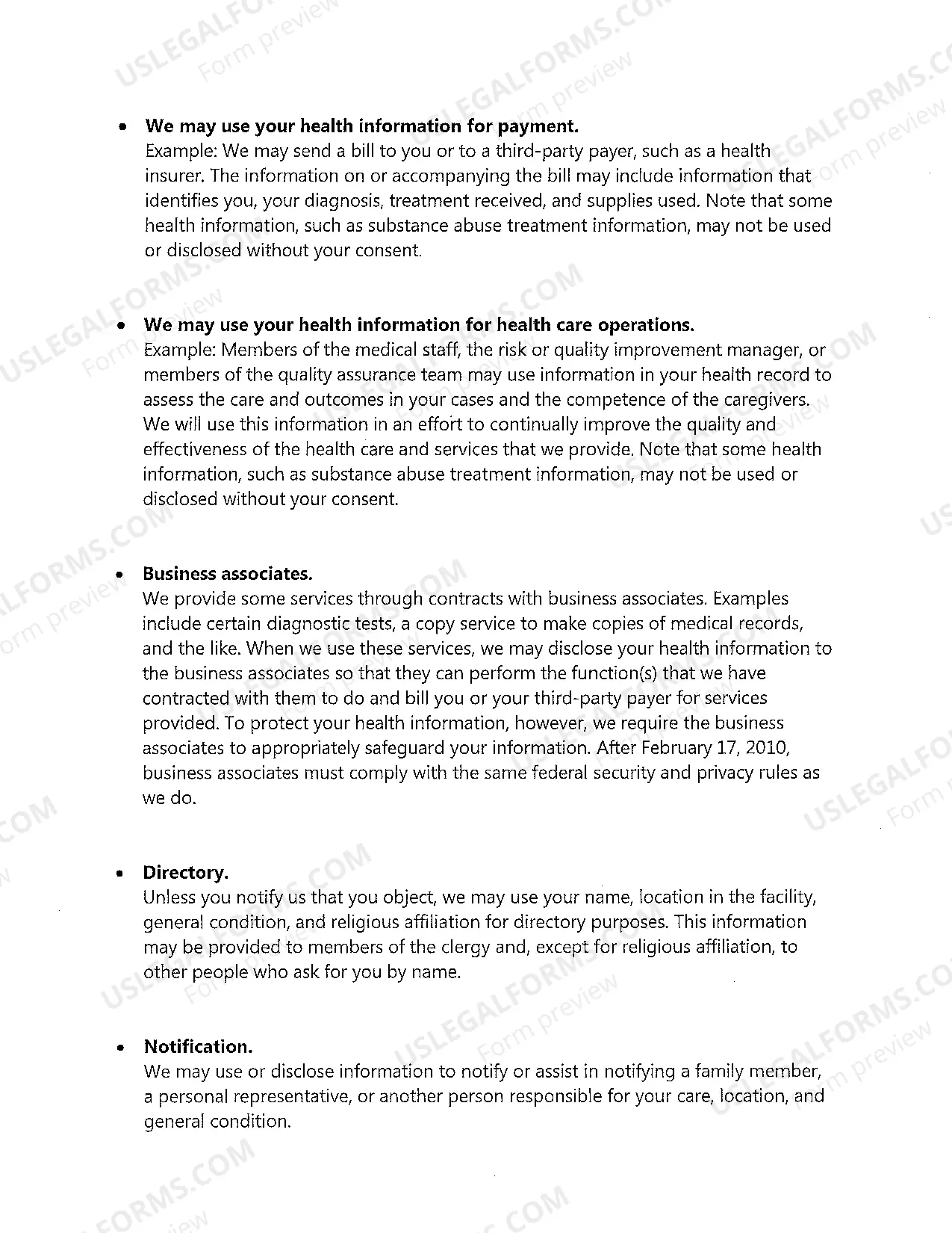 Preview Notice of Privacy Practices
