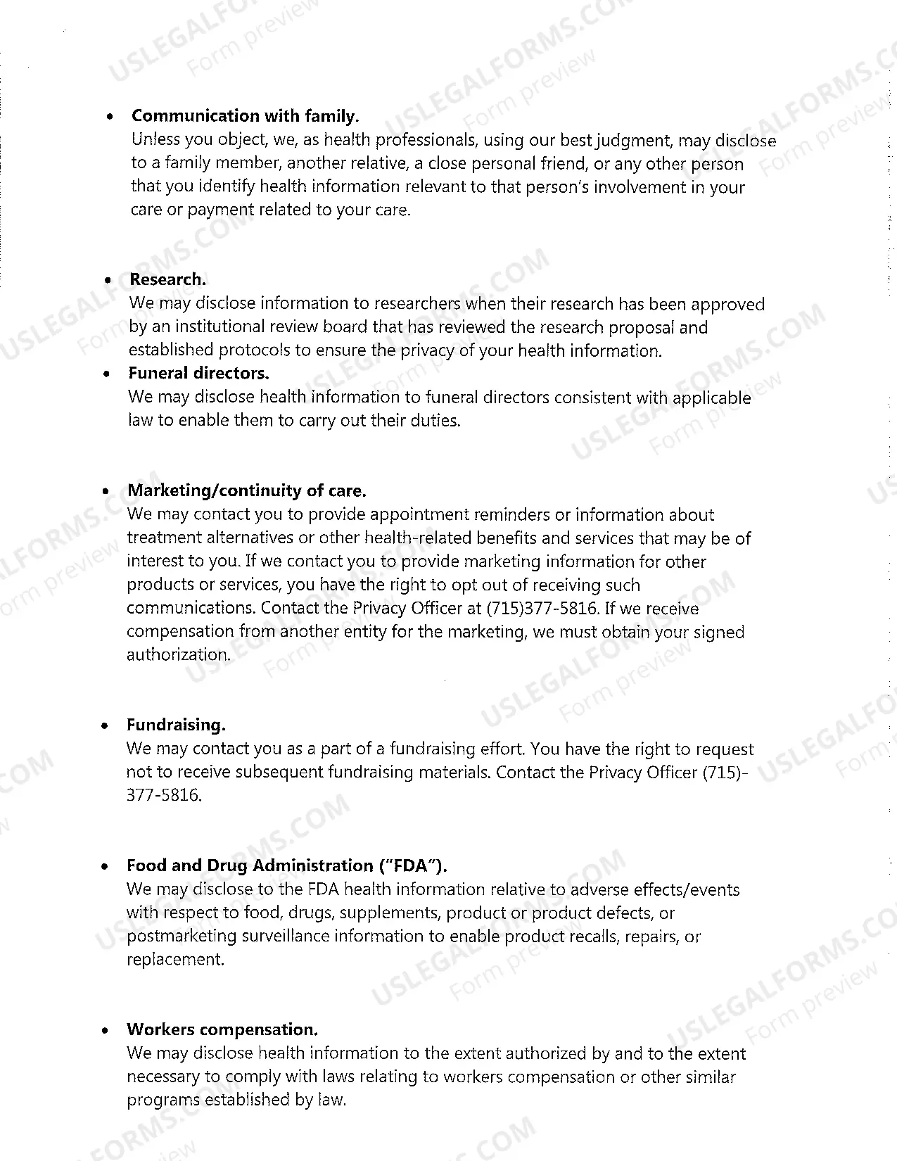 Preview Notice of Privacy Practices
