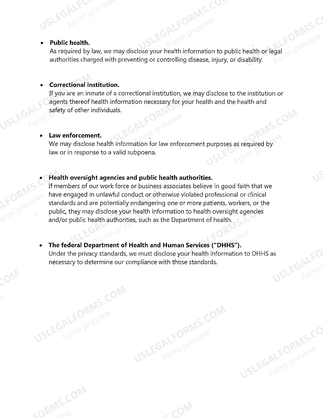 Preview Notice of Privacy Practices
