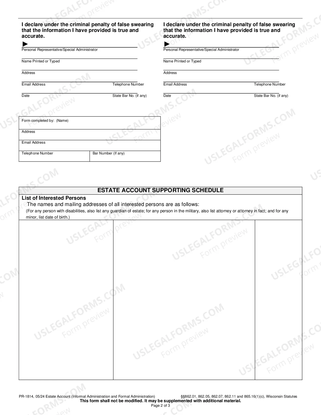 Preview Estate Account (Informal and Formal Administration)
