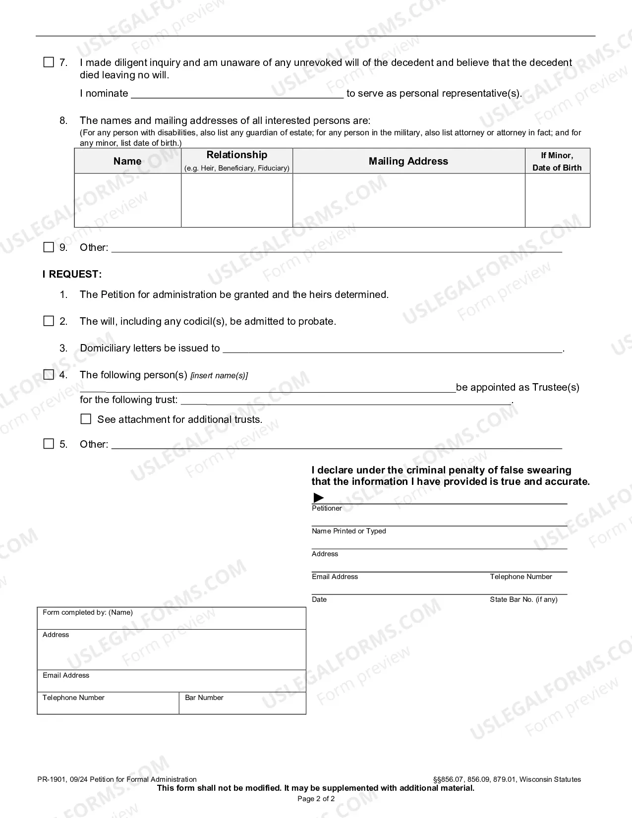 Preview Petition for Formal Administration