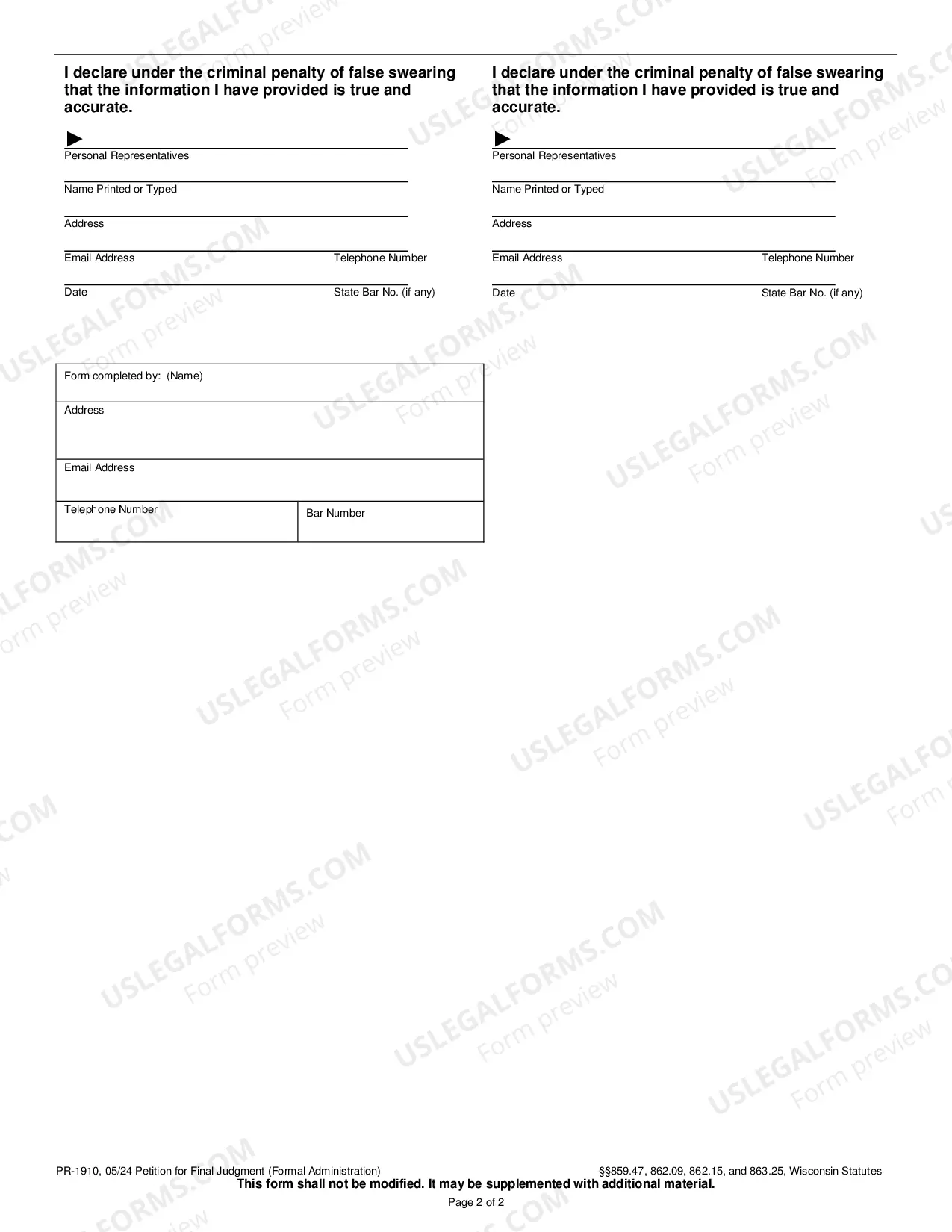 Preview Petition for Final Judgment (Formal Administration)