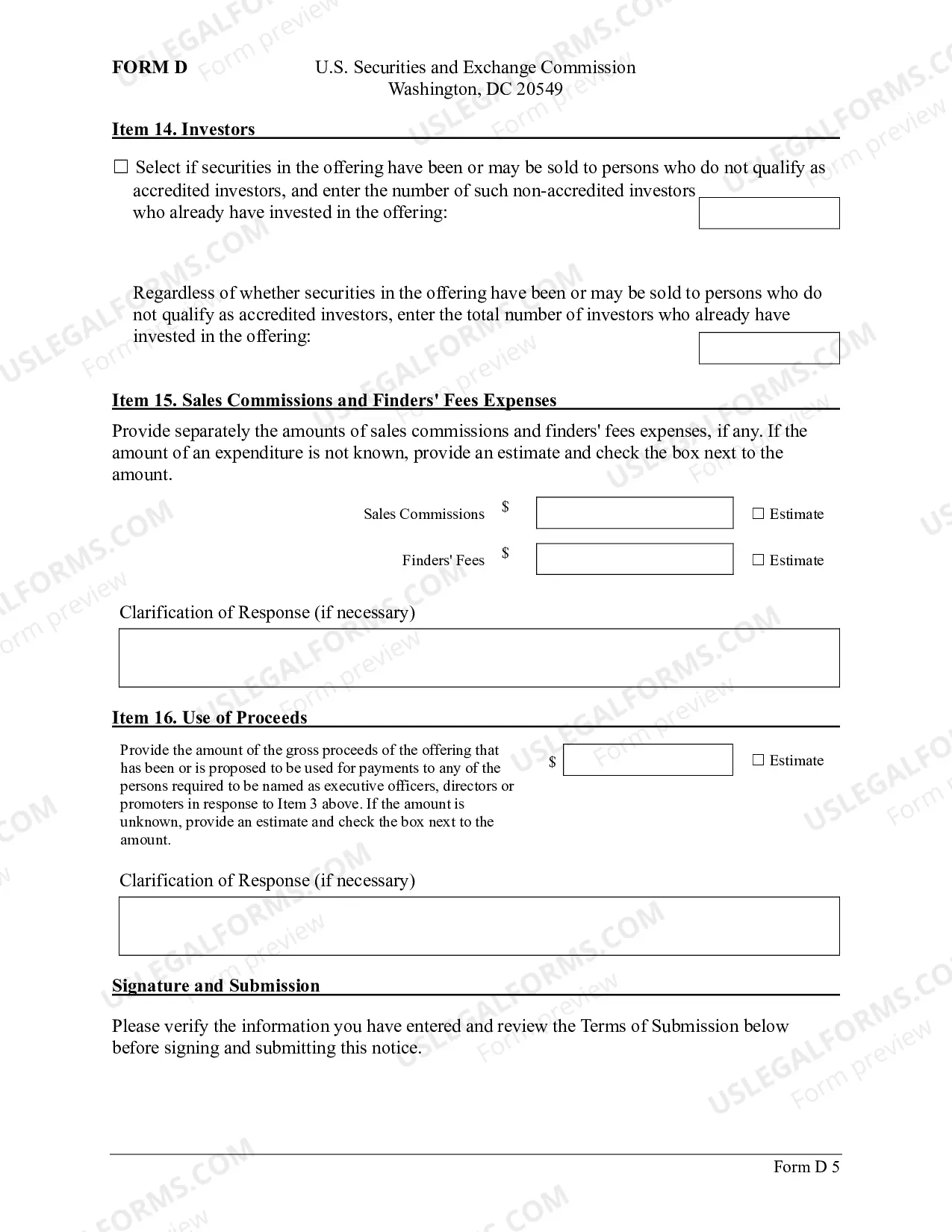 Preview Form D