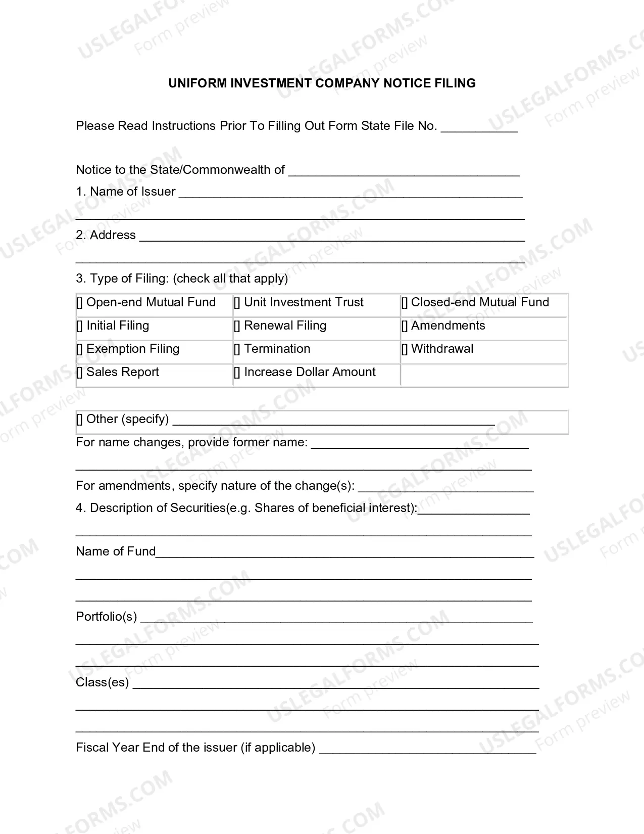 Preview Form NF