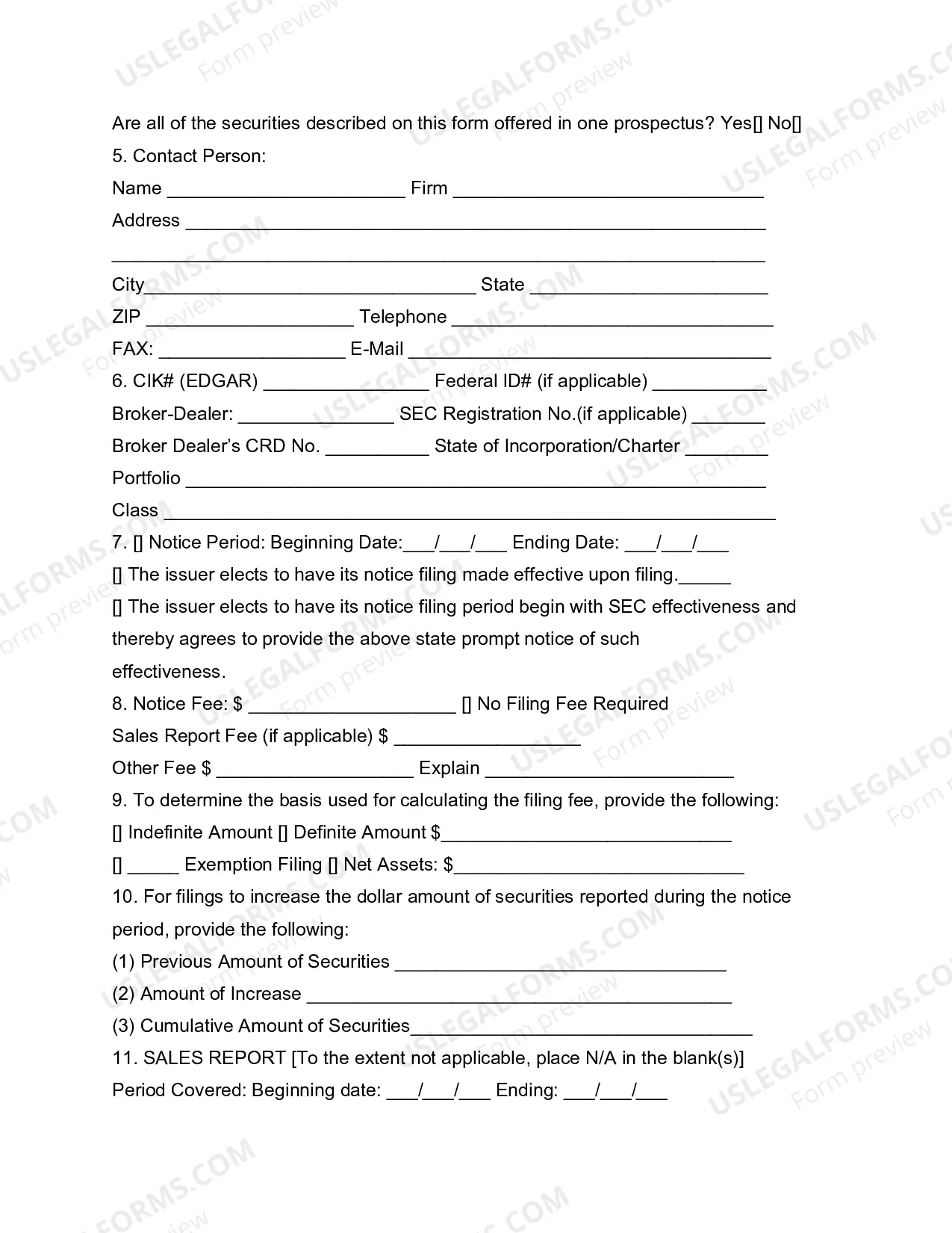 Preview Form NF