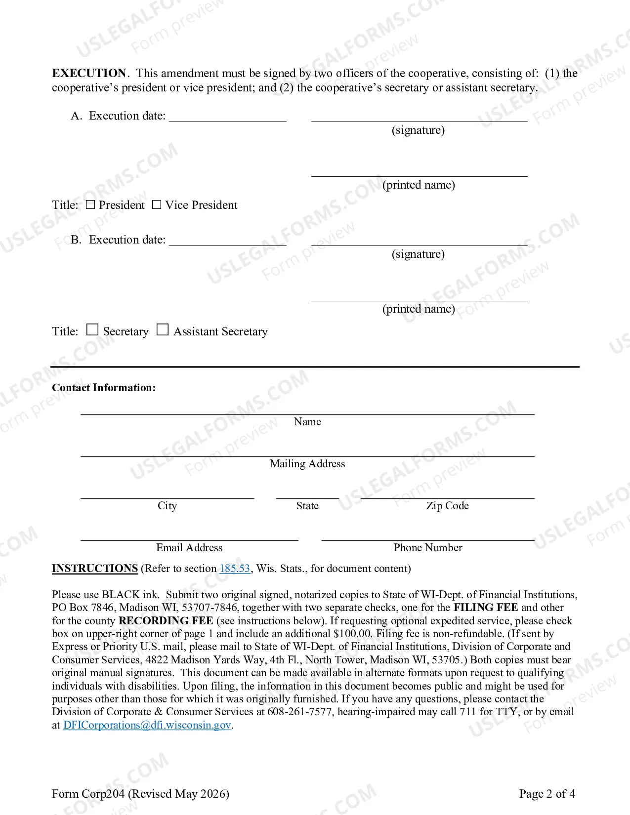 Preview Articles of Amendment - Cooperative