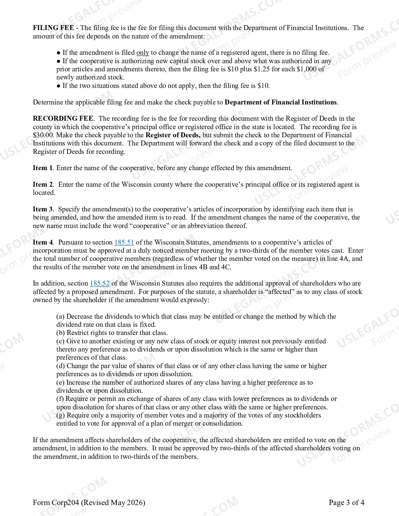 Preview Articles of Amendment - Cooperative