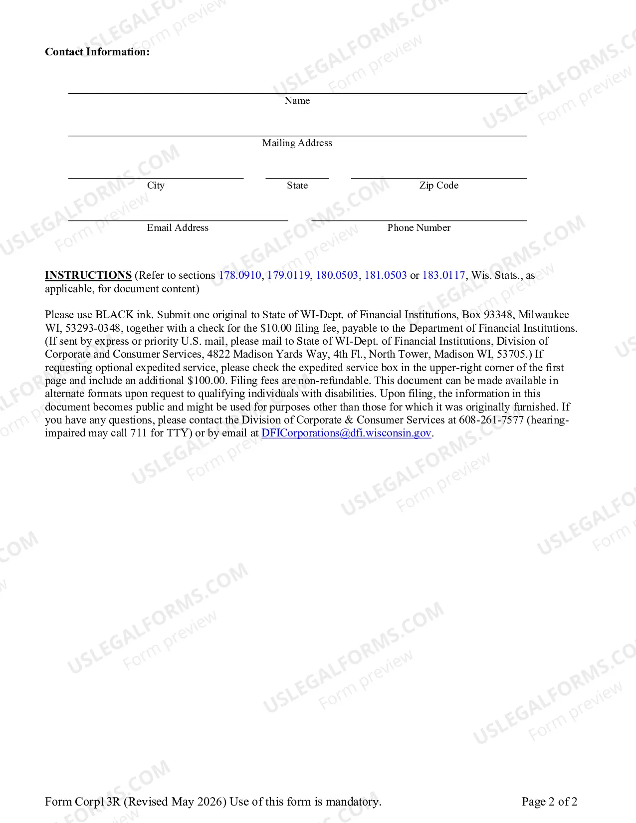 Preview Resignation of Registered Agent