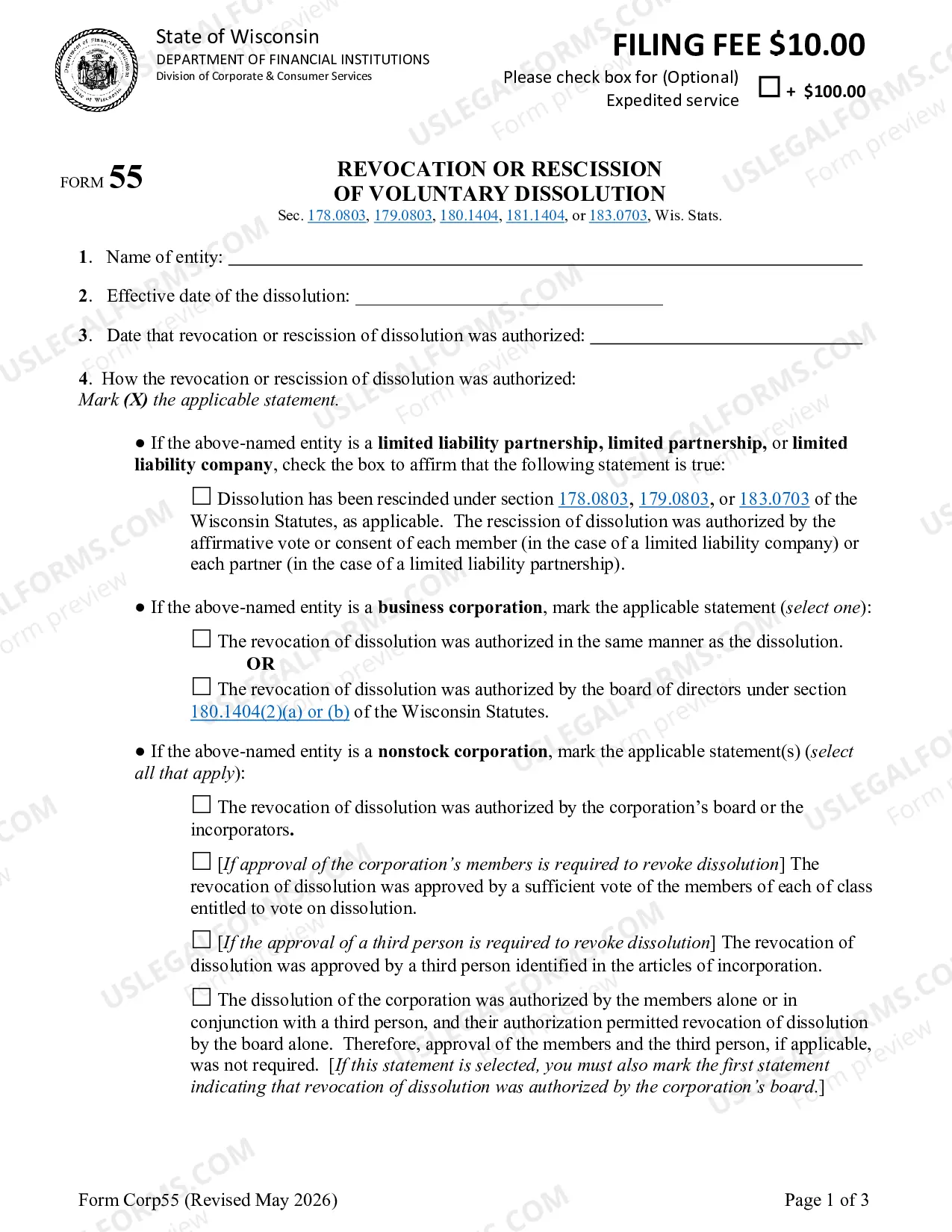 Preview Revocation of Voluntary Dissolution - Stock or Nonstock Corporation or Limited Liability Company