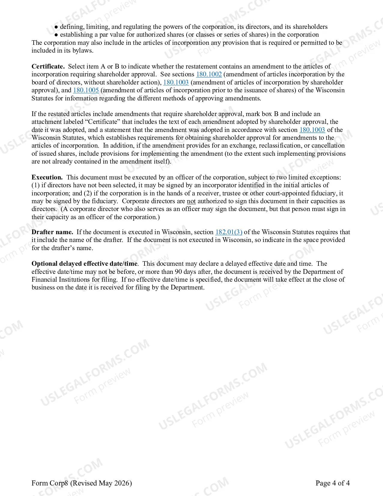 Preview Restated Articles of Incorporation - Stock For-Profit Corporation