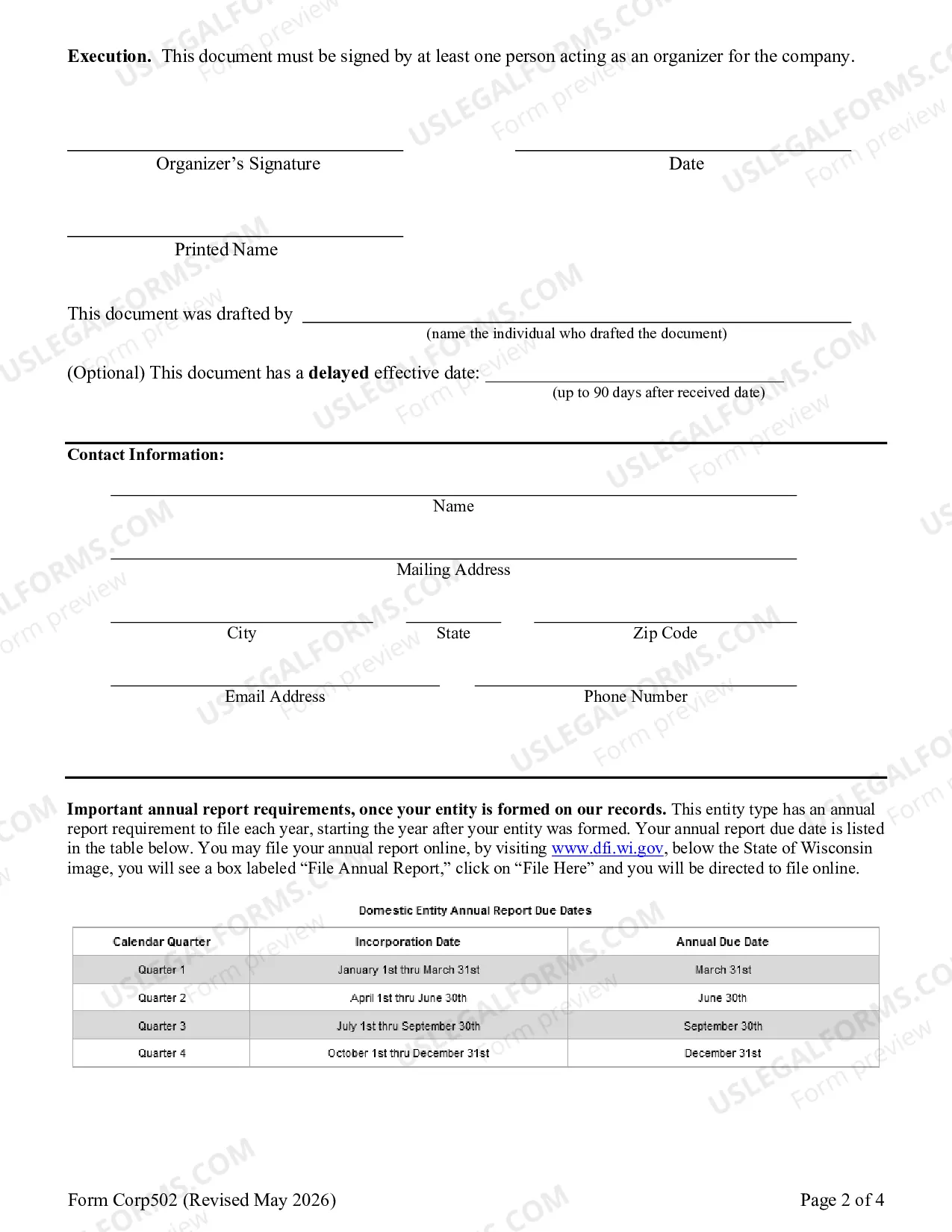 Preview Articles of Organization - Limited Liability Company
