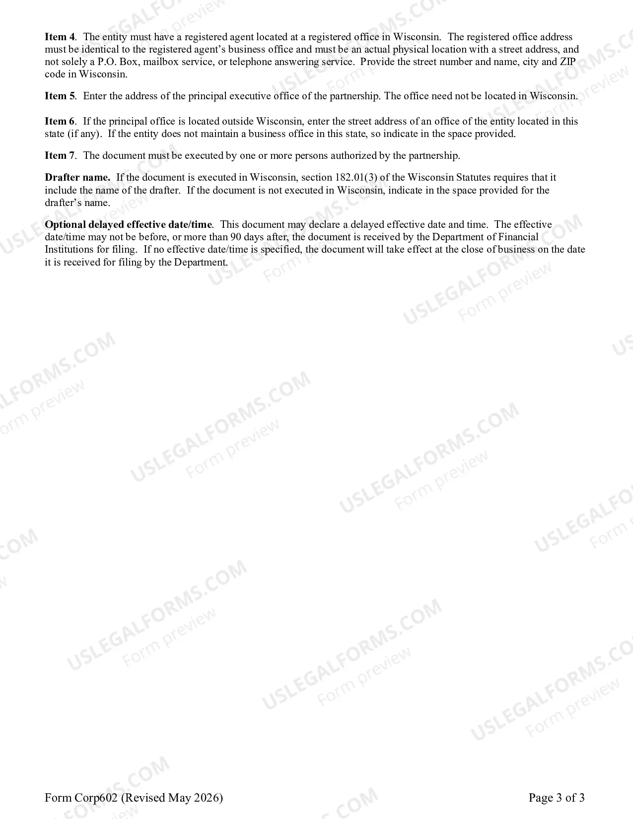 Preview Domestic Limited Liability Partnership Statement of Qualification